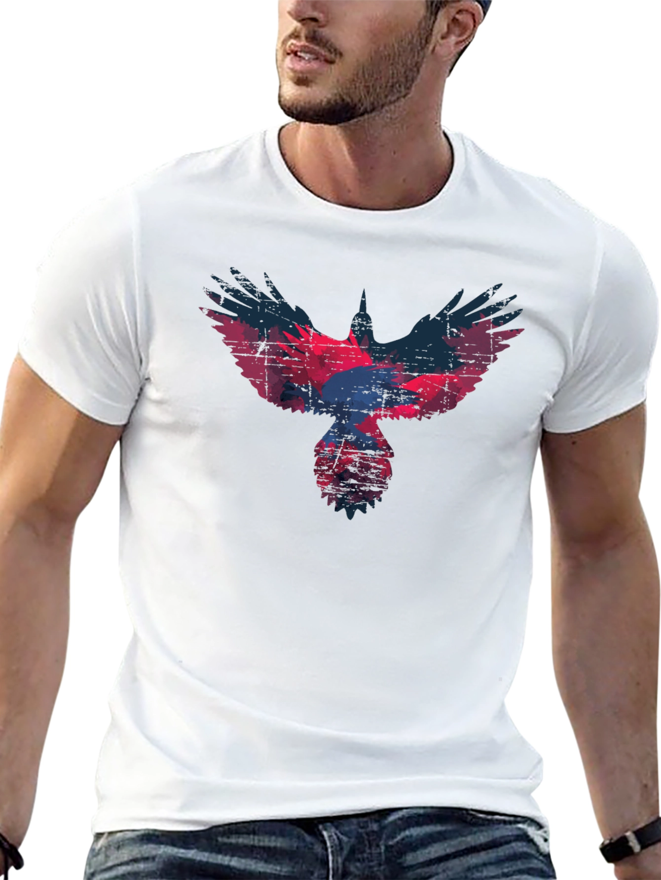 Raven Graphic T-Shirt - Distressed Print