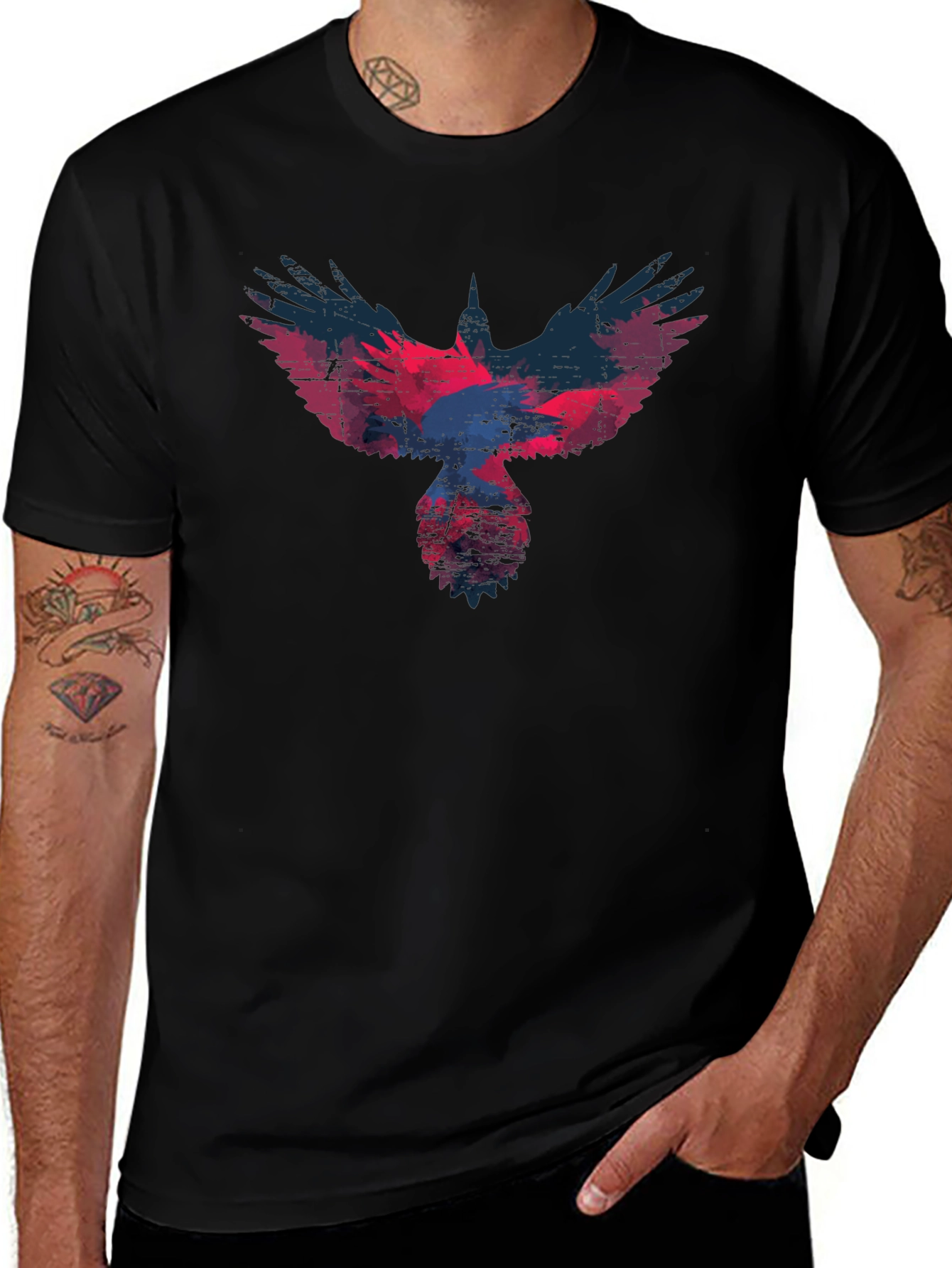 Raven Graphic T-Shirt - Distressed Print