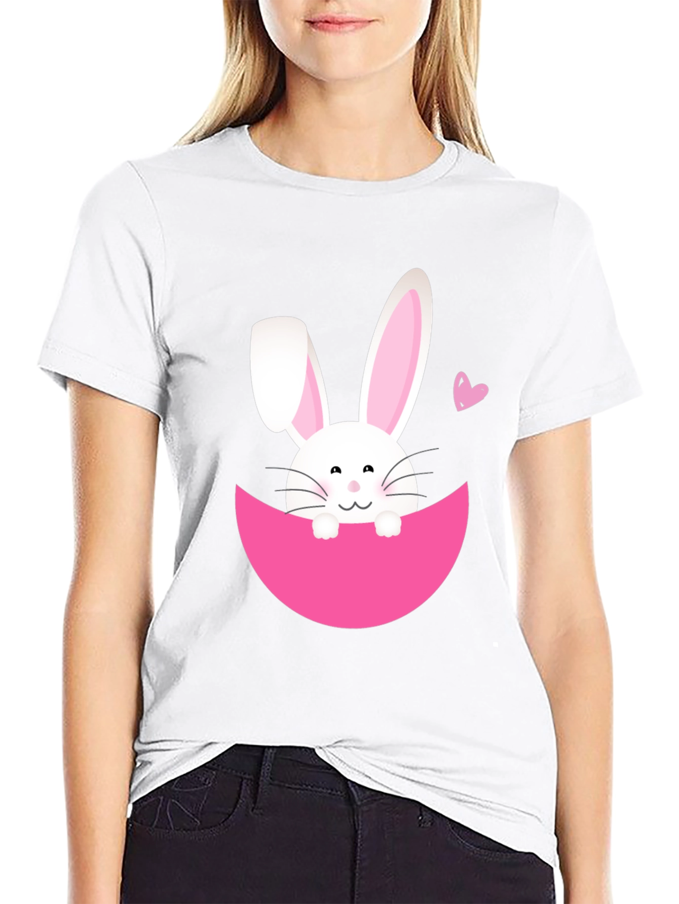 Easter Bunny T-Shirt - Black Cute Graphic Tee