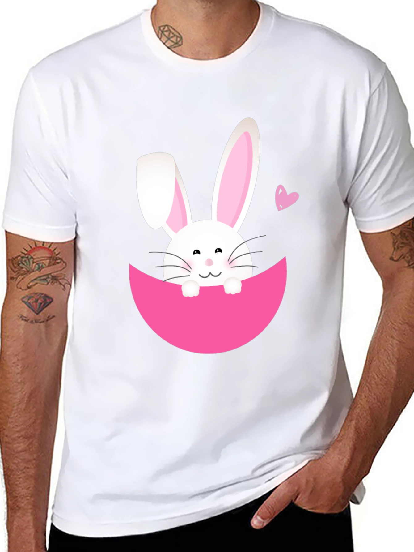 Easter Bunny T-Shirt - Black Cute Graphic Tee
