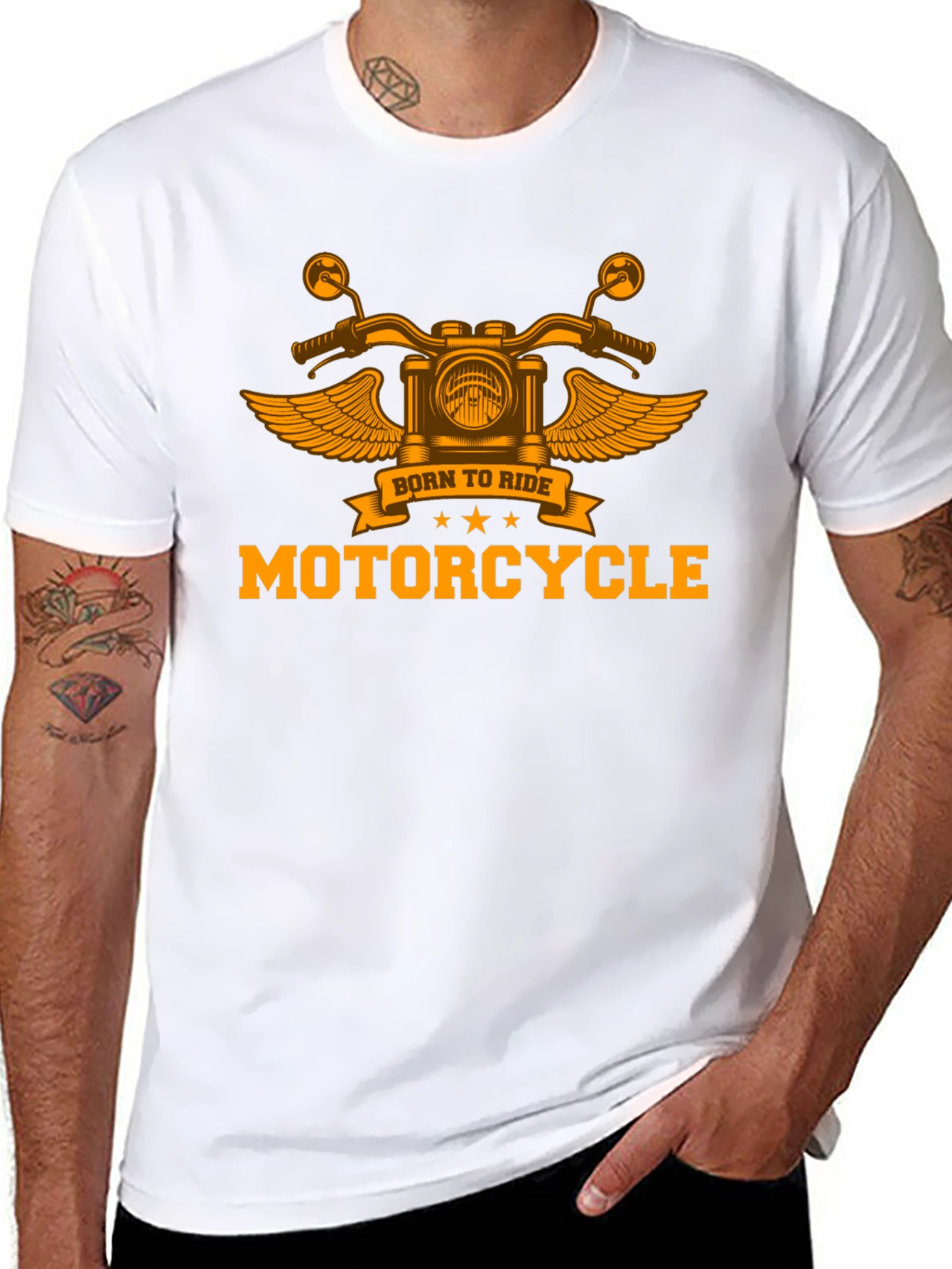 Born To Ride Motorcycle Graphic T-Shirt