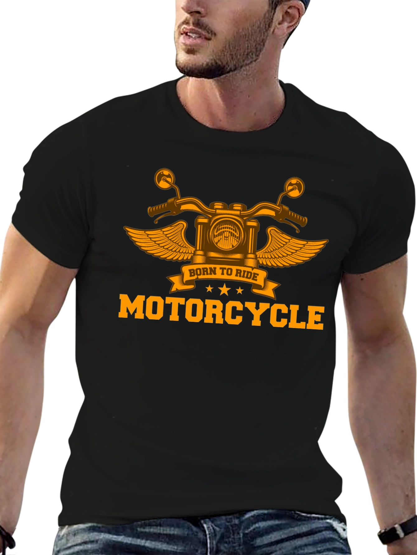 Born To Ride Motorcycle Graphic T-Shirt