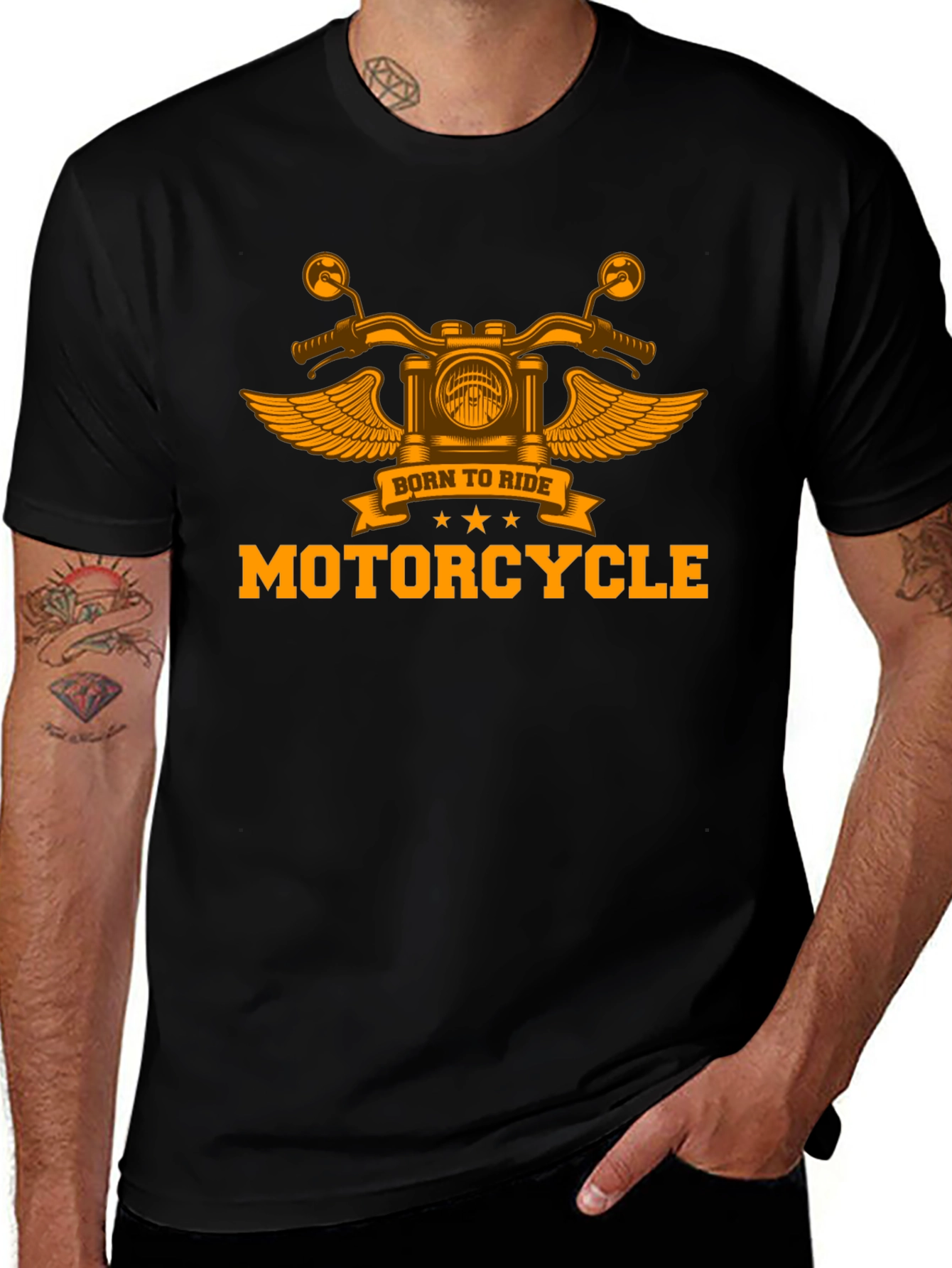Born To Ride Motorcycle Graphic T-Shirt