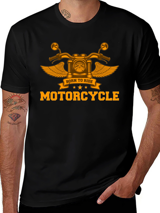 Born To Ride Motorcycle Graphic T-Shirt