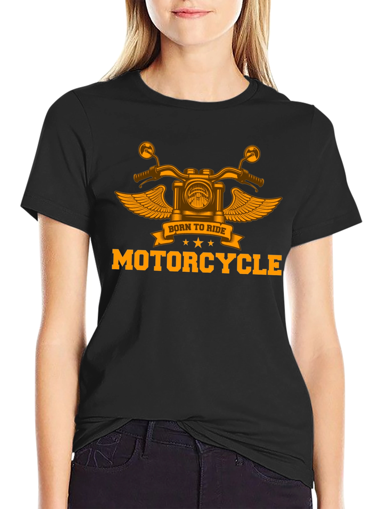 Born To Ride Motorcycle Graphic T-Shirt