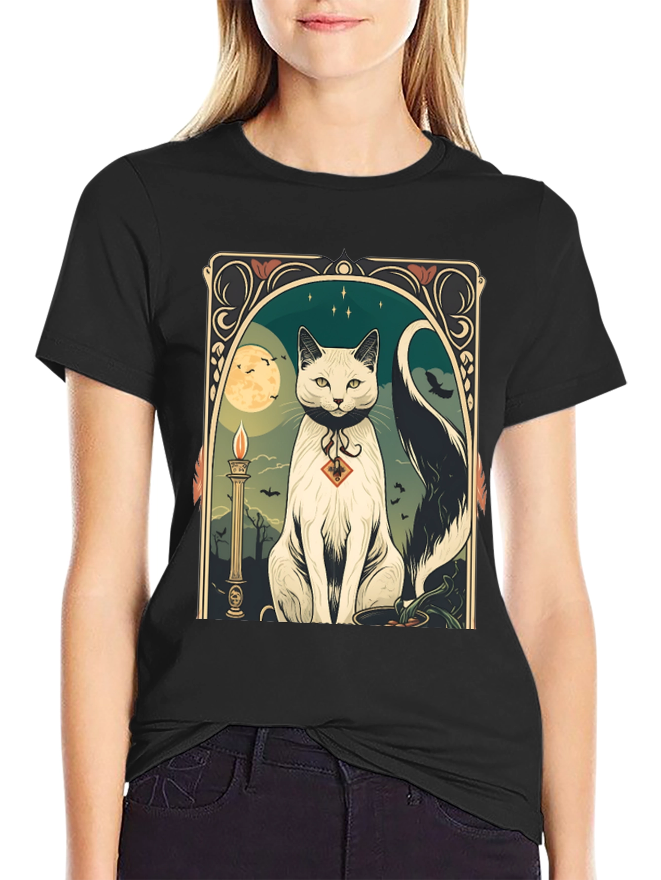 Halloween Cat Graphic Tee