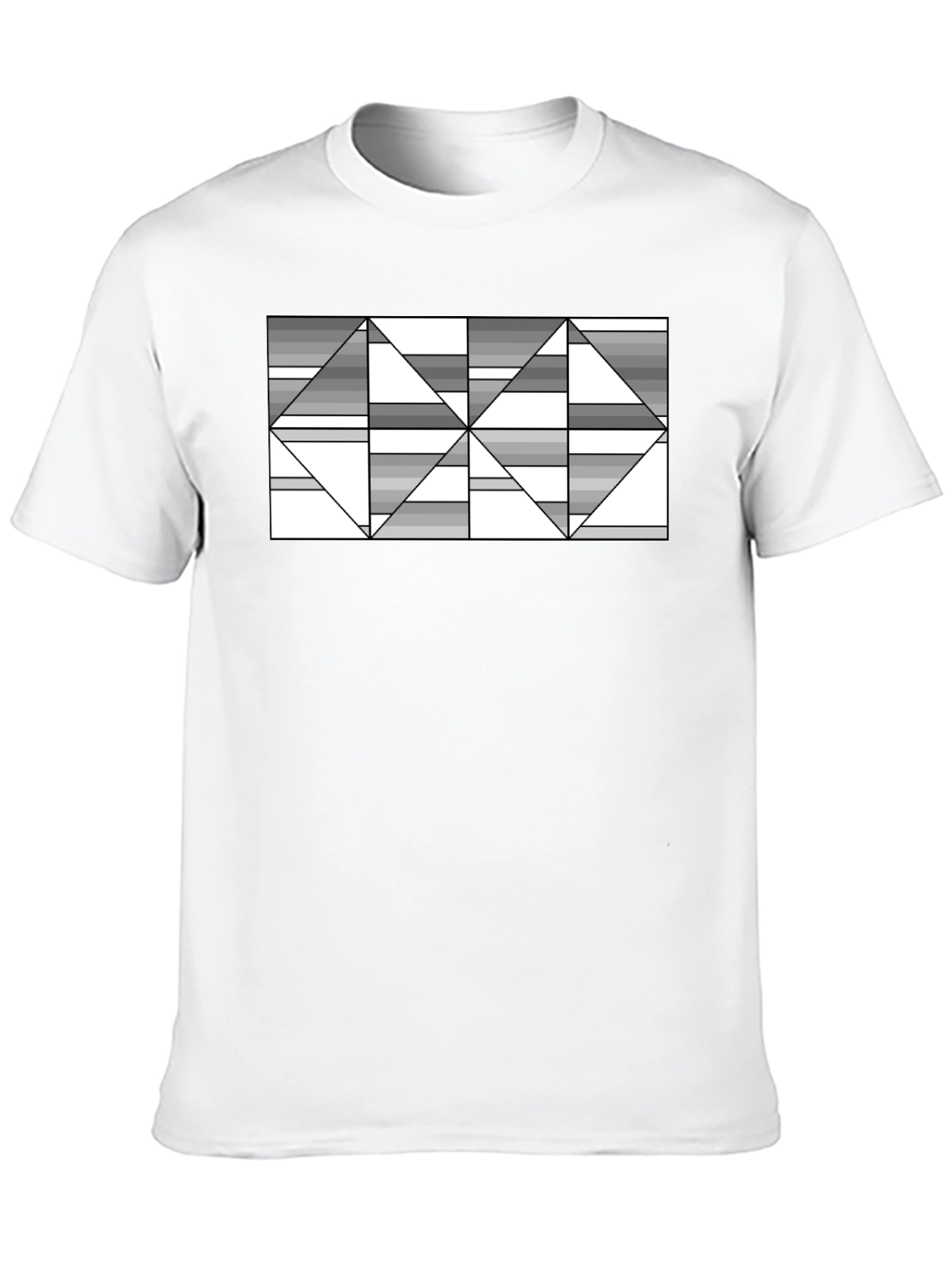 Abstract Geometric Triangle T-Shirt - Black