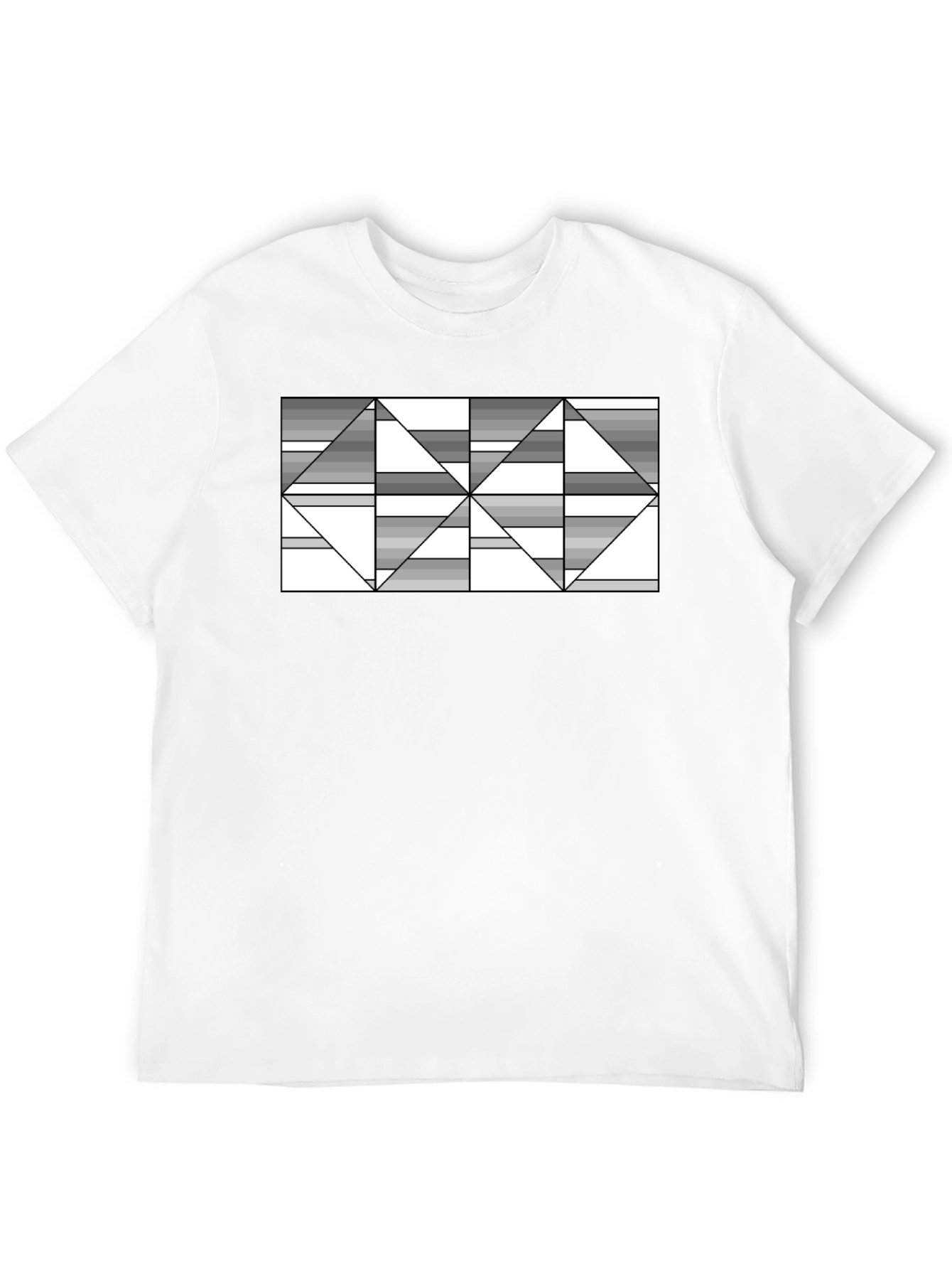 Abstract Geometric Triangle T-Shirt - Black