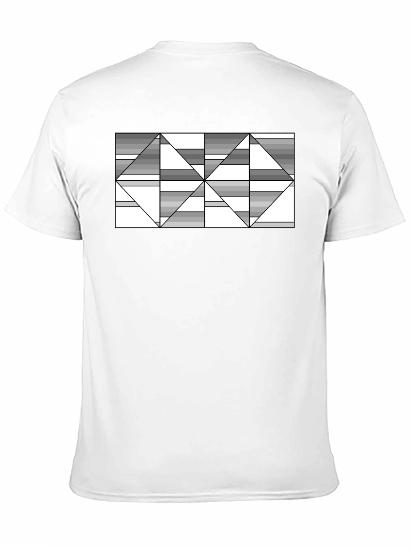 Abstract Geometric Triangle T-Shirt - Black
