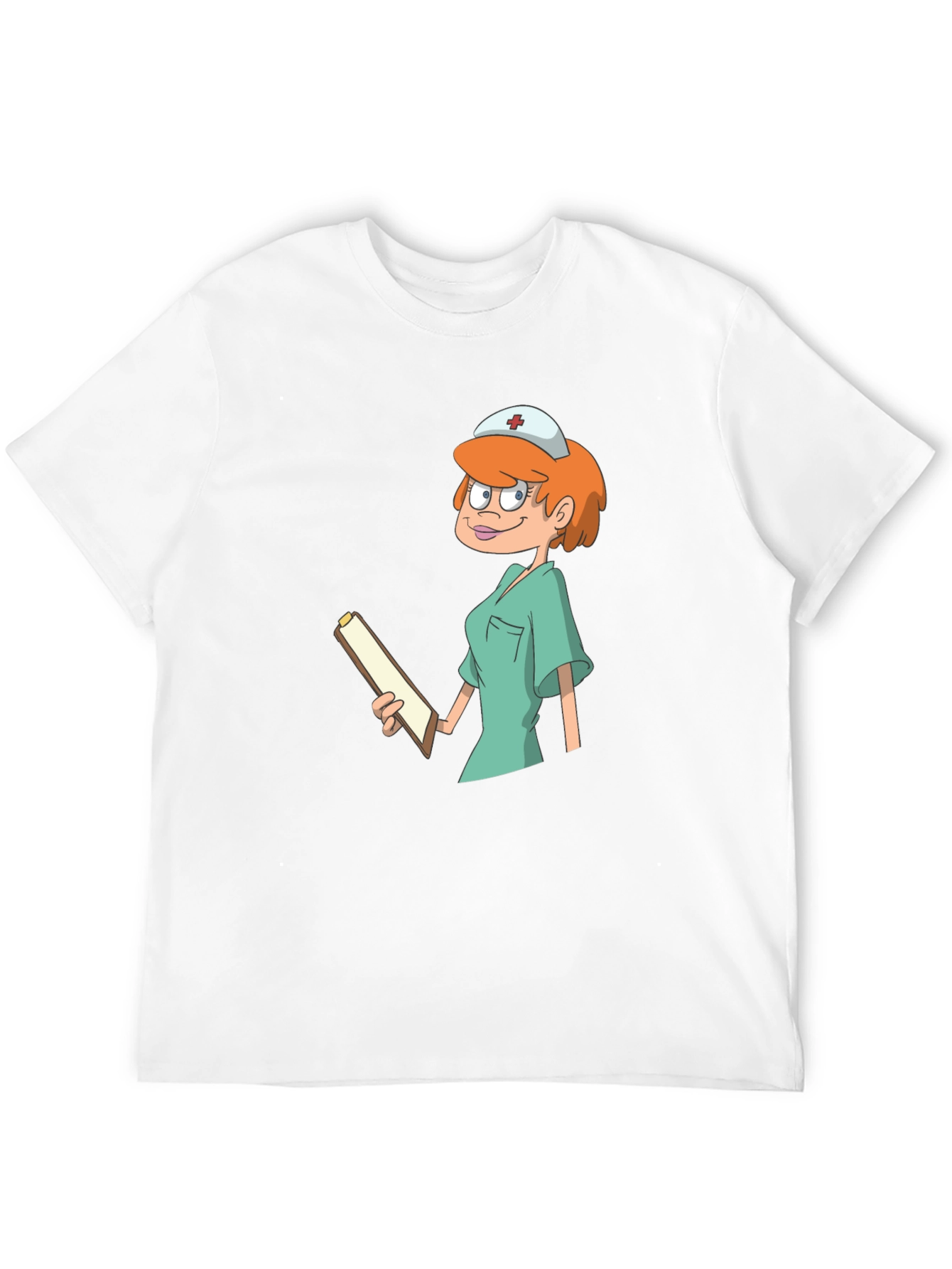 Cartoon Nurse Graphic Tee - Unisex Cotton T-Shirt