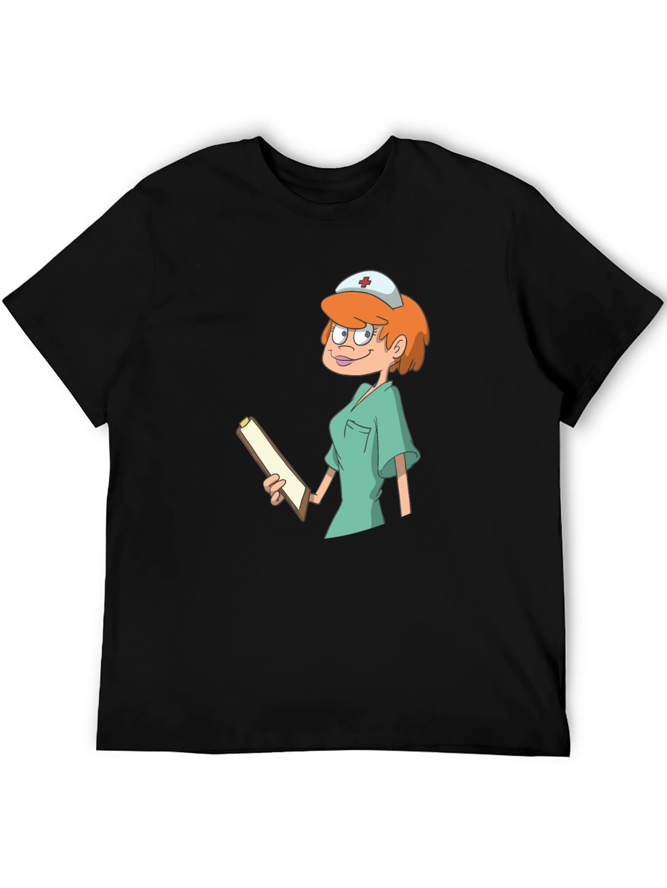 Cartoon Nurse Graphic Tee - Unisex Cotton T-Shirt