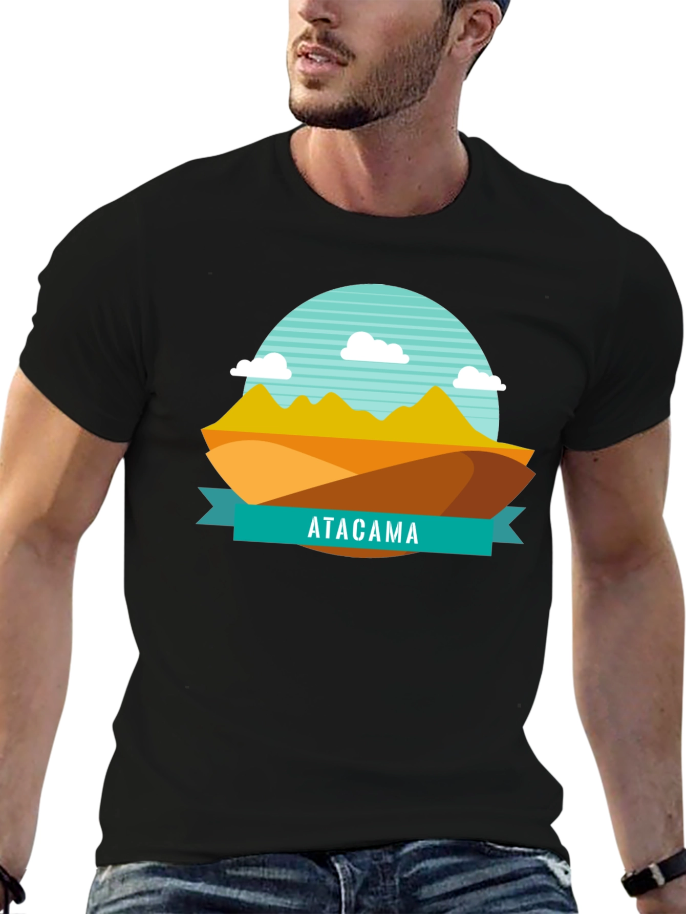 Atacama Desert Graphic Tee - Black Cotton T-Shirt