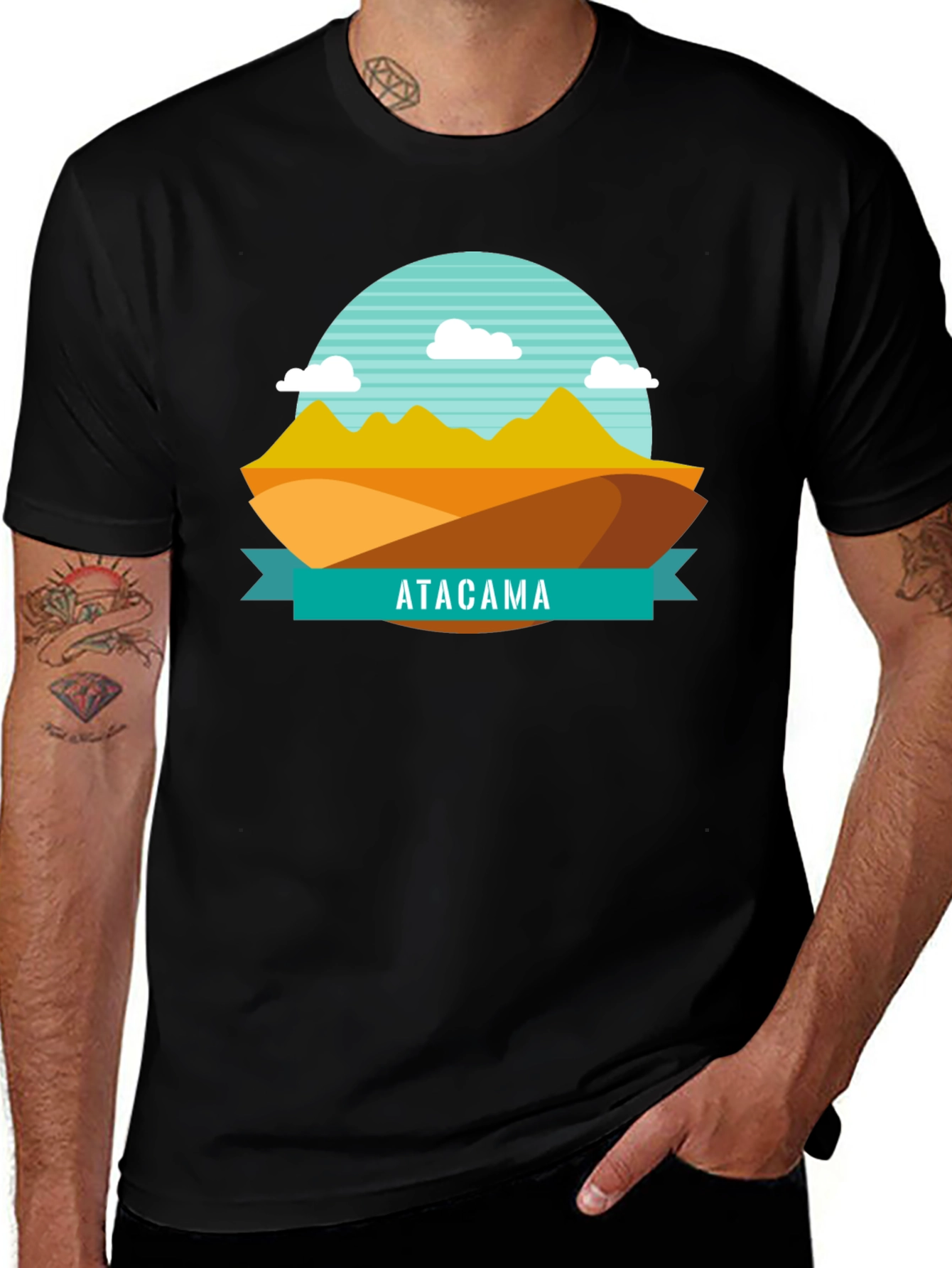 Atacama Desert Graphic Tee - Black Cotton T-Shirt
