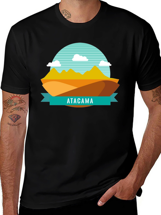 Atacama Desert Graphic Tee - Black Cotton T-Shirt