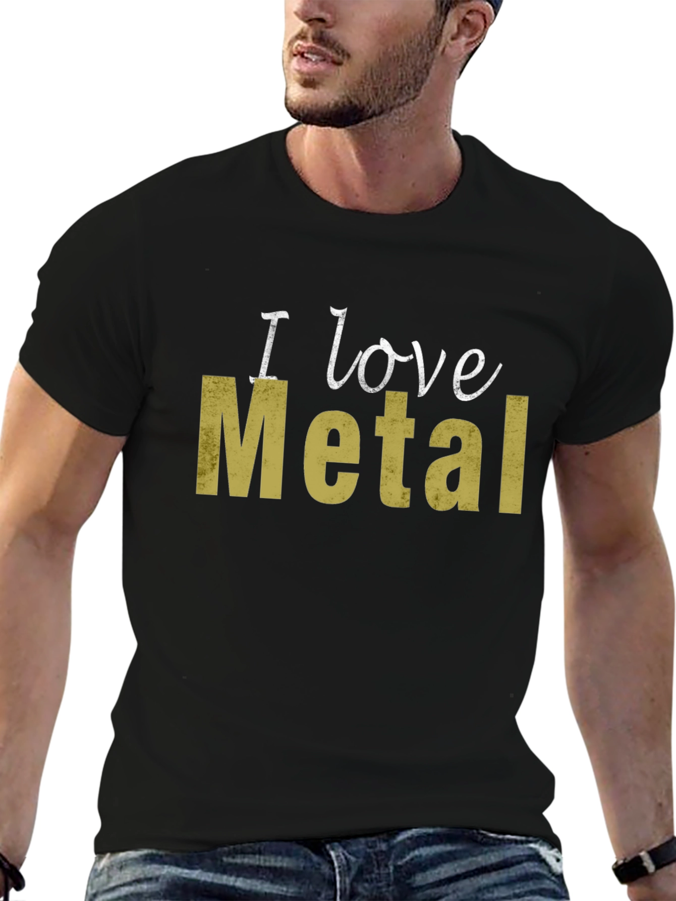I Love Metal Graphic Tee - Black Cotton T-Shirt