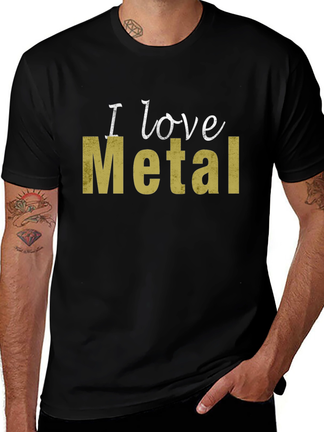 I Love Metal Graphic Tee - Black Cotton T-Shirt