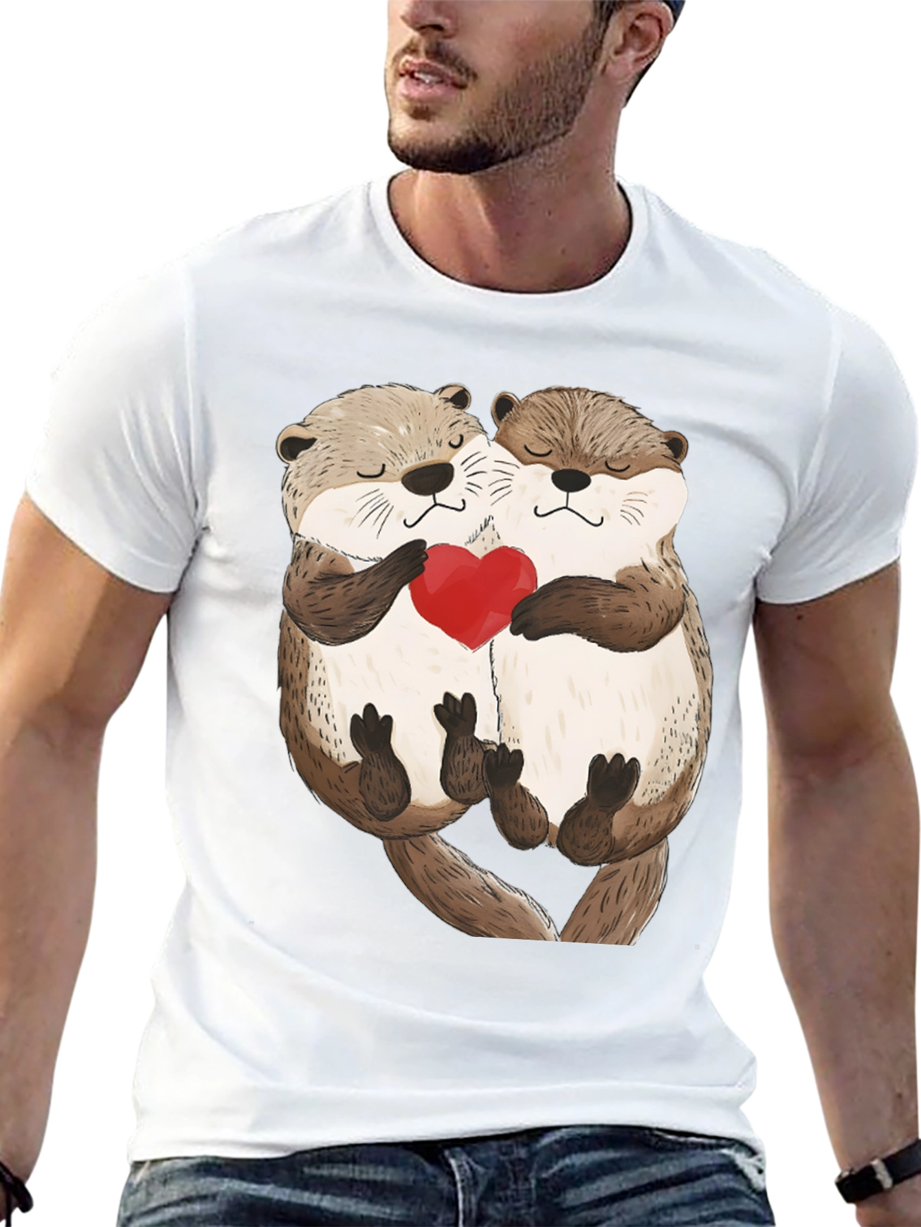 Otter Love Black T-Shirt