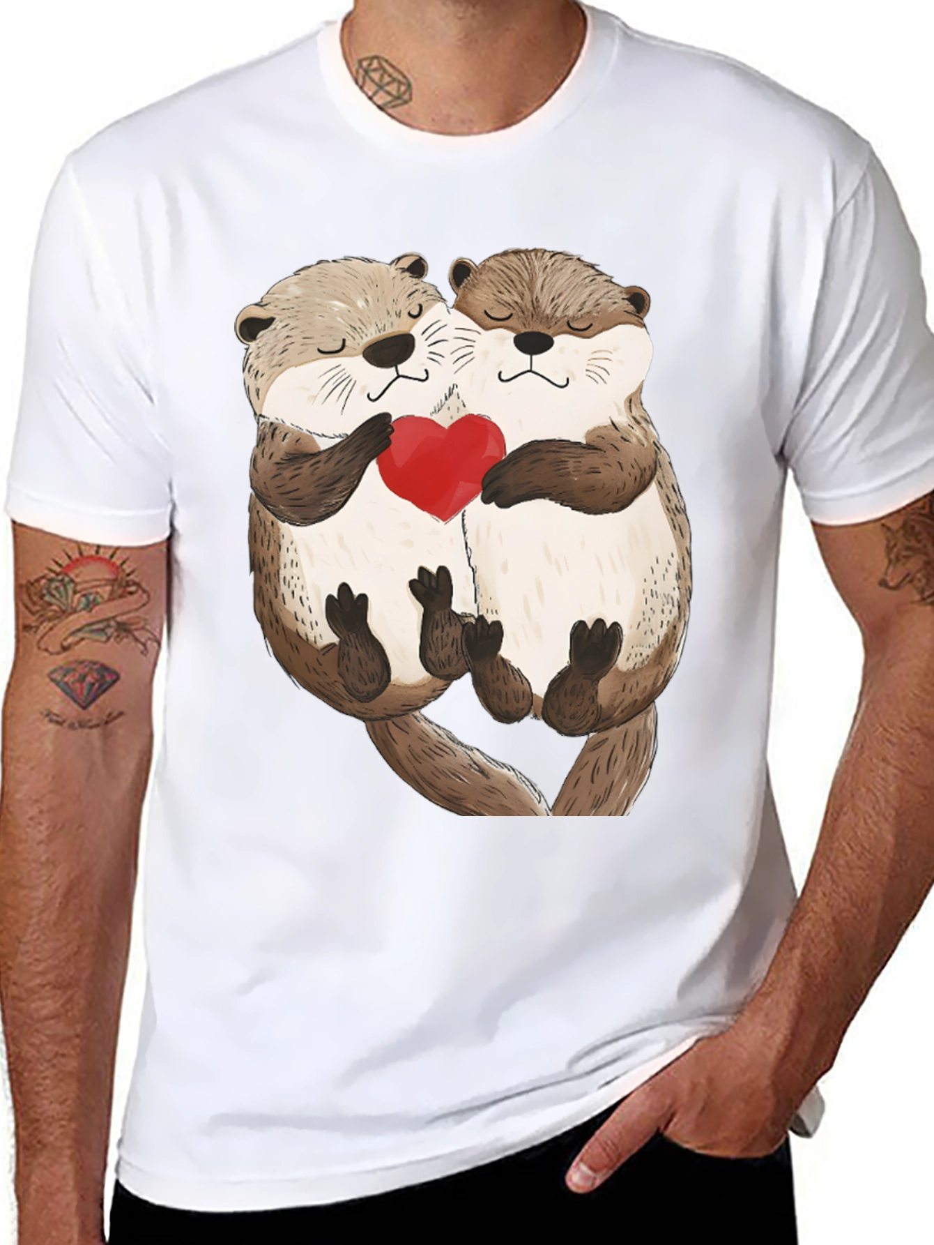 Otter Love Black T-Shirt