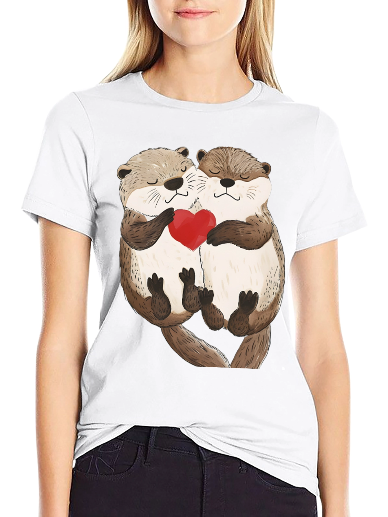 Otter Love Black T-Shirt