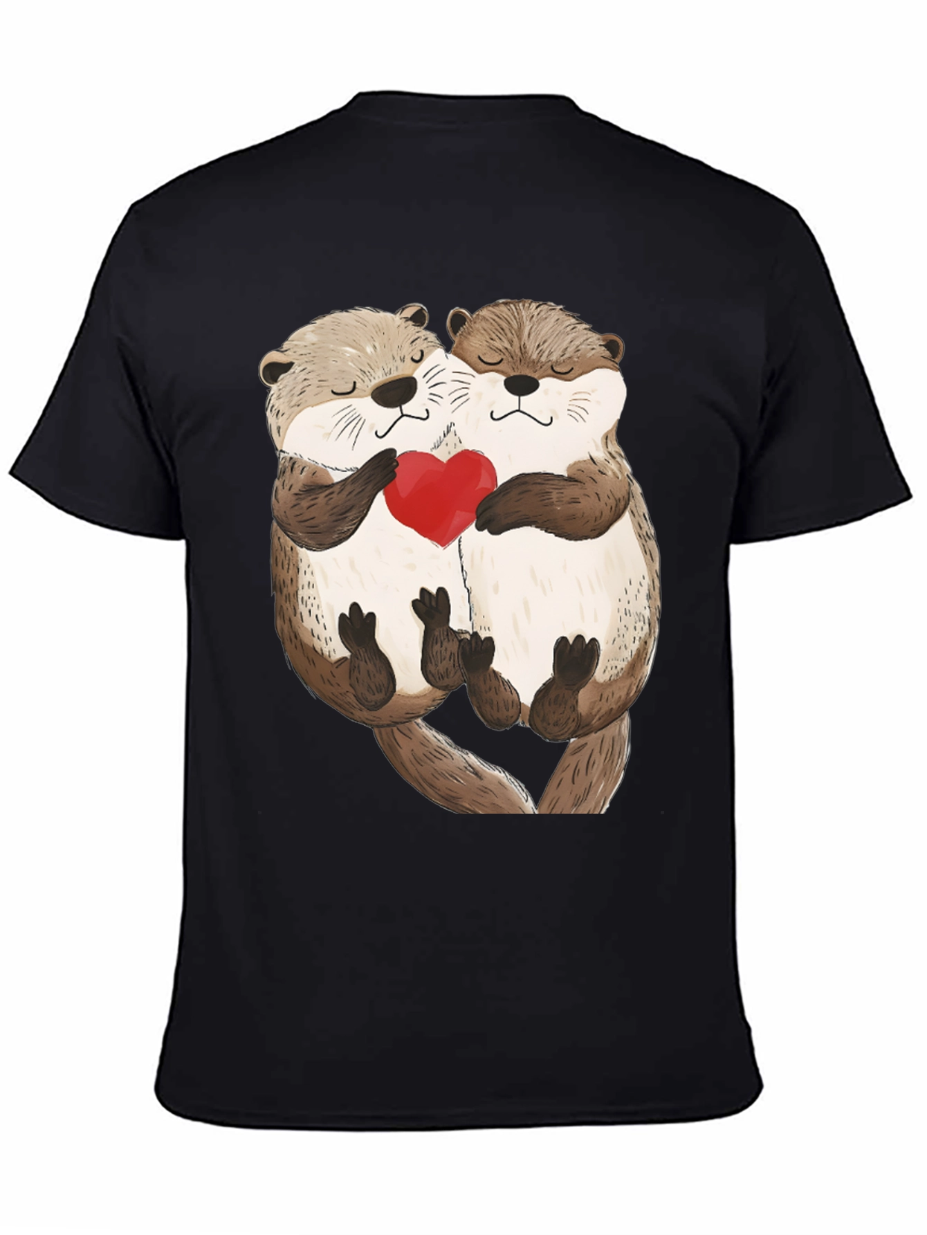 Otter Love Black T-Shirt