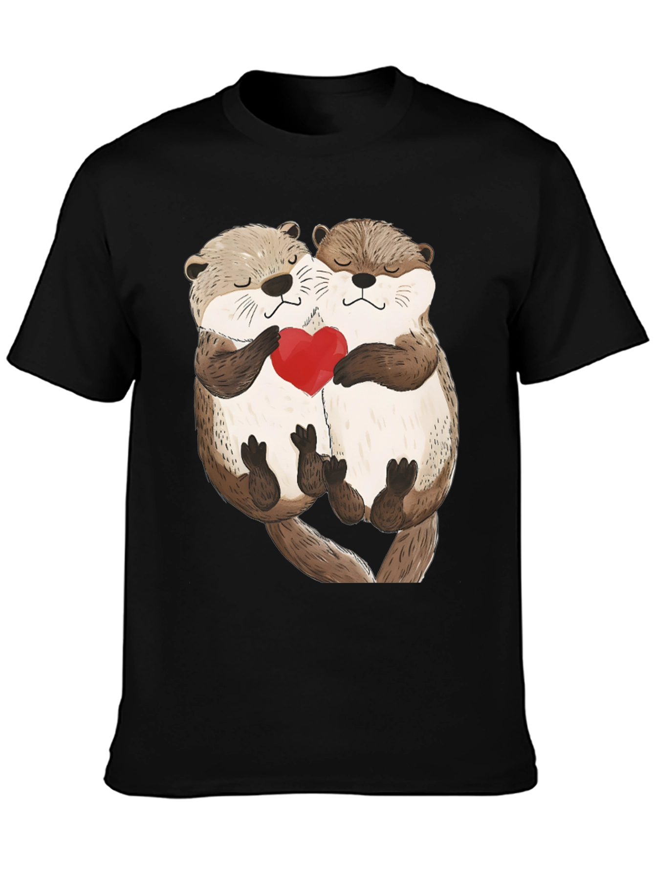 Otter Love Black T-Shirt