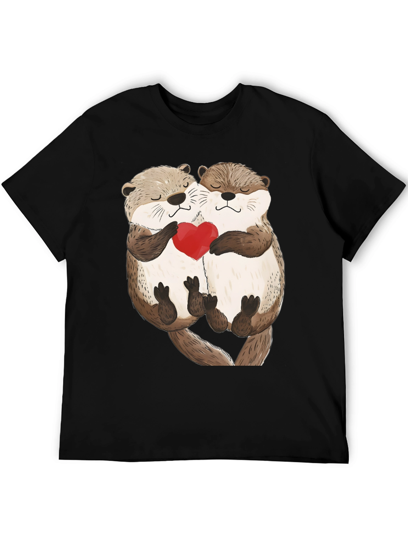 Otter Love Black T-Shirt