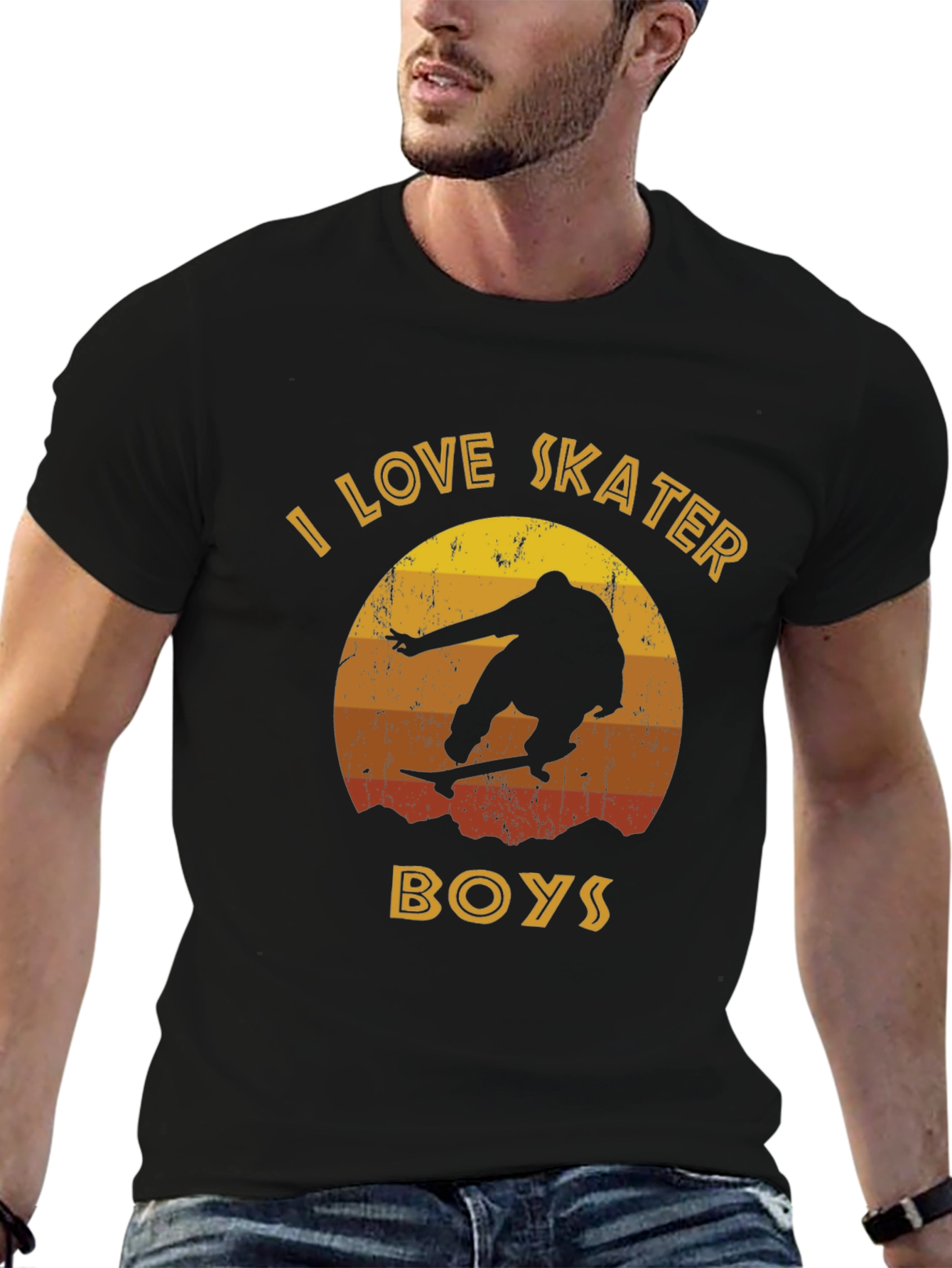 I Love Skater Boys Retro Graphic Tee