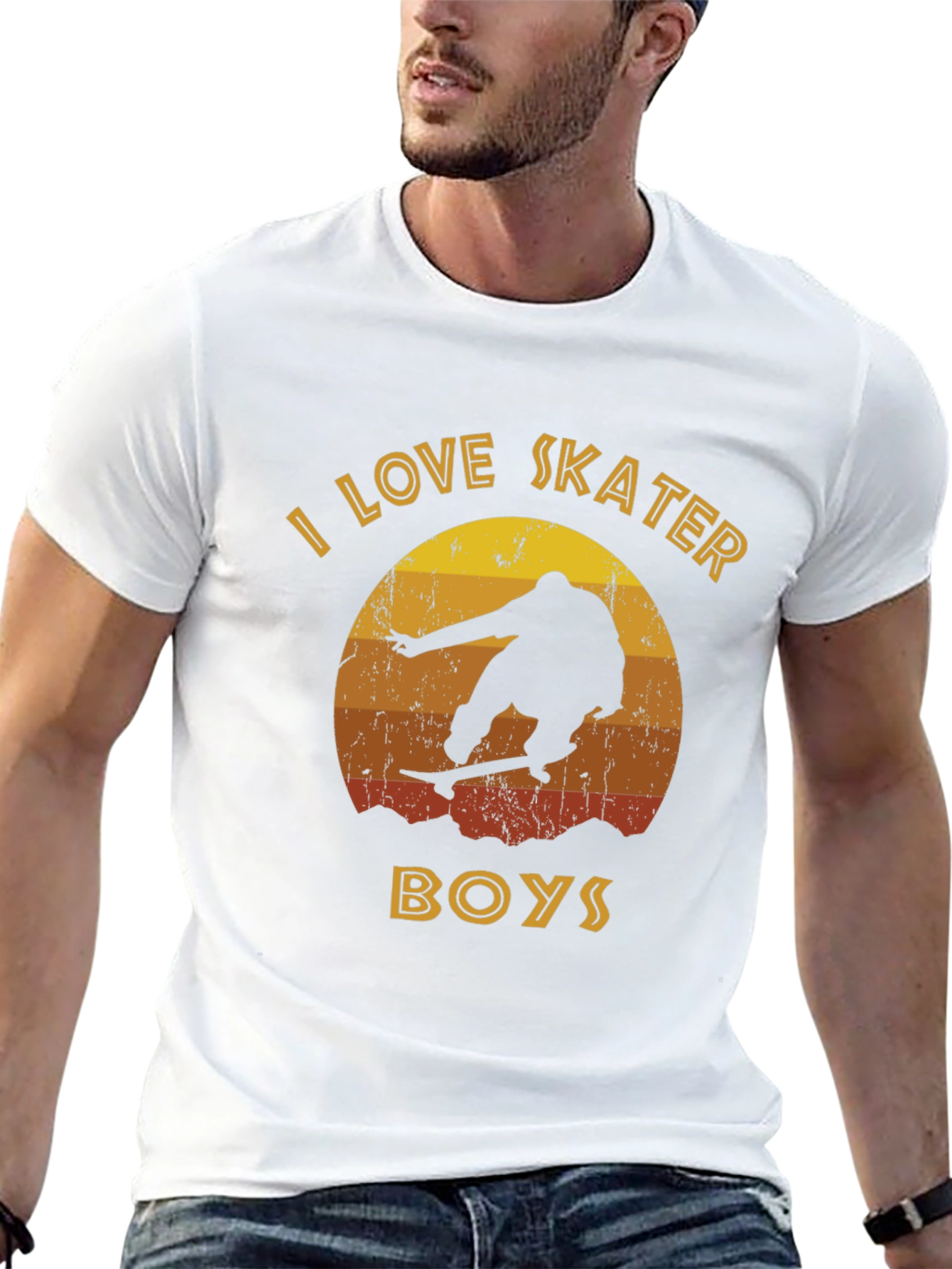 I Love Skater Boys Retro Graphic Tee