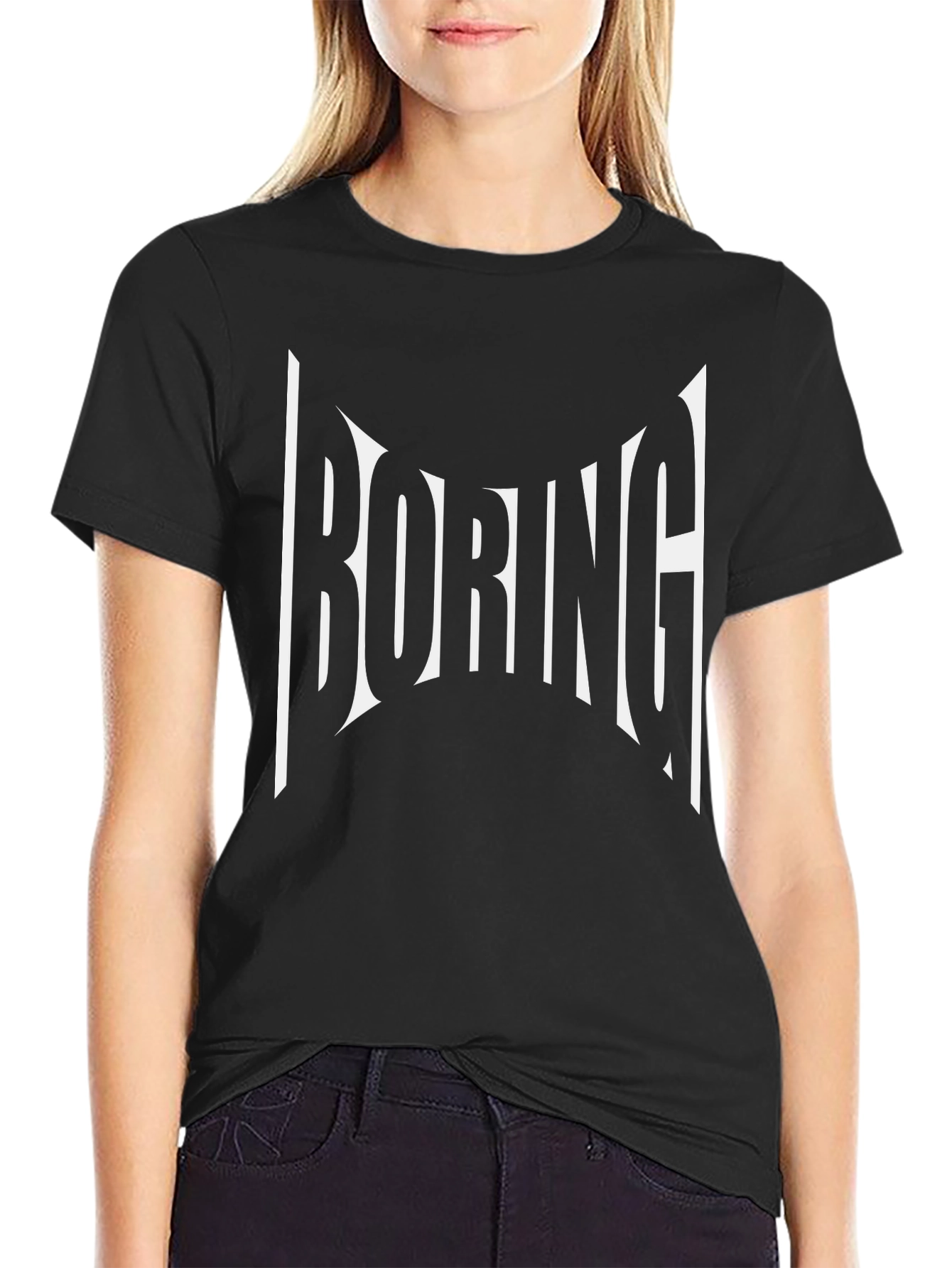 Boring Graphic Tee - Mens Black T-Shirt