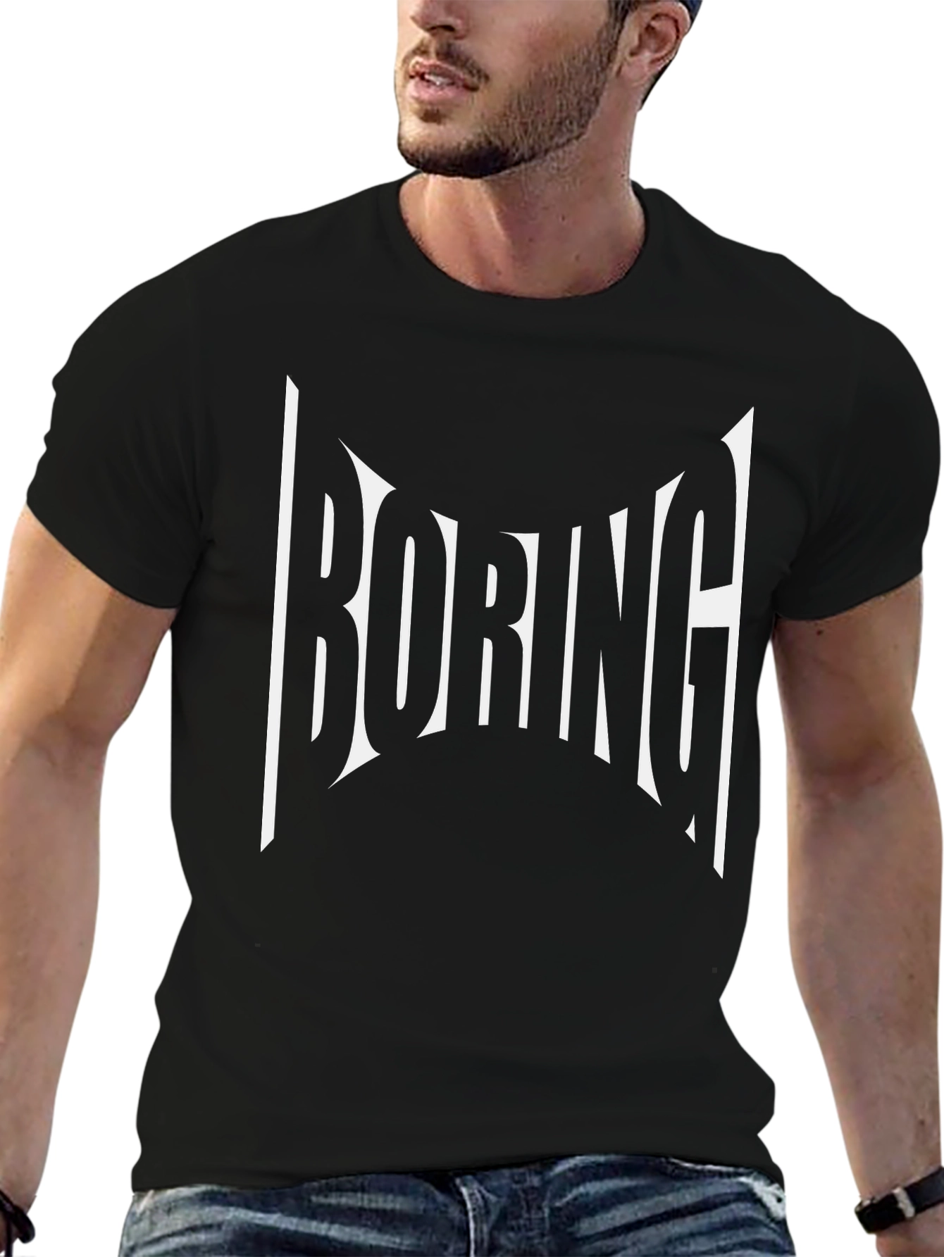 Boring Graphic Tee - Mens Black T-Shirt