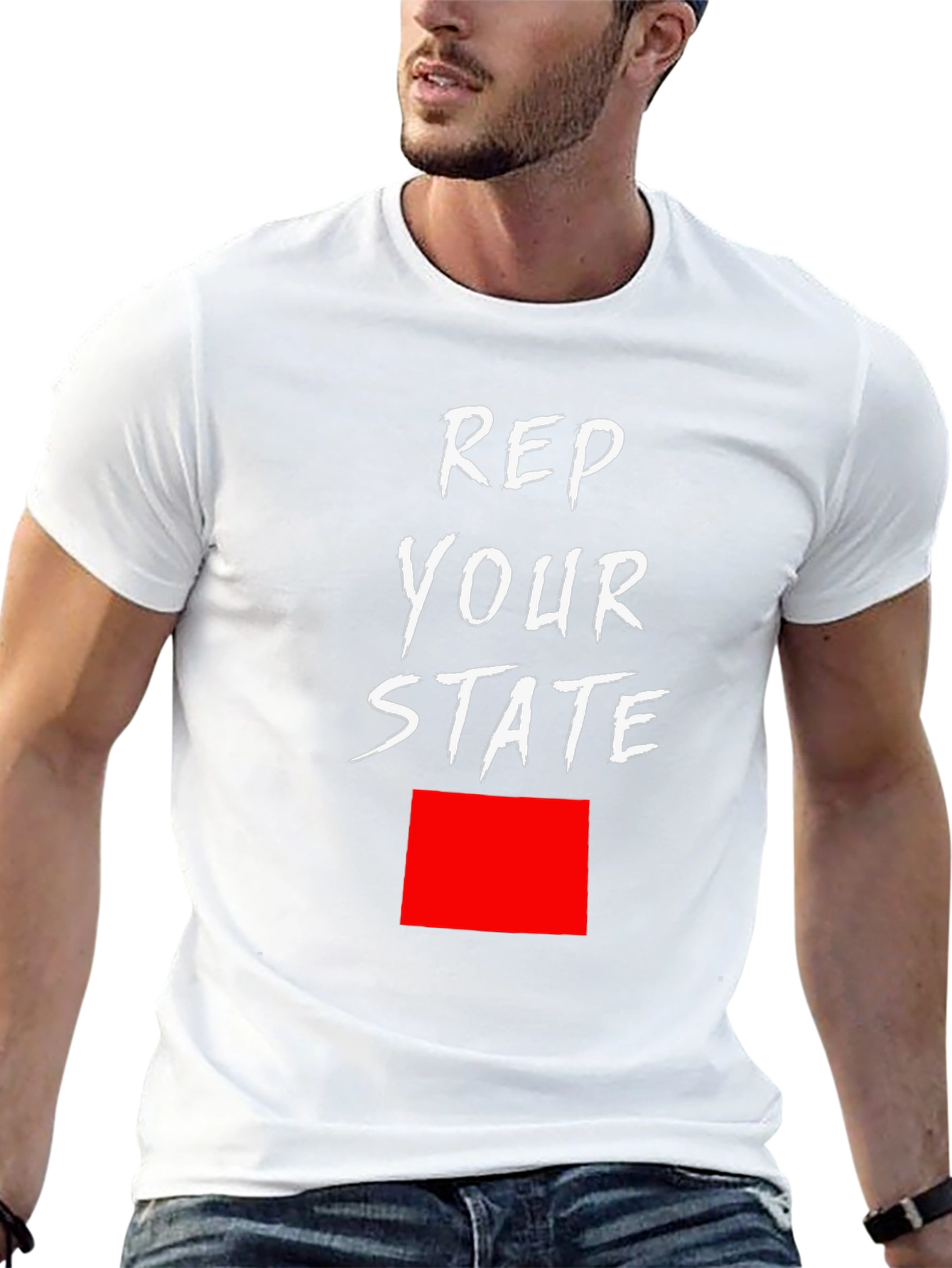 Rep Your State Graphic Tee - Black Cotton T-Shirt