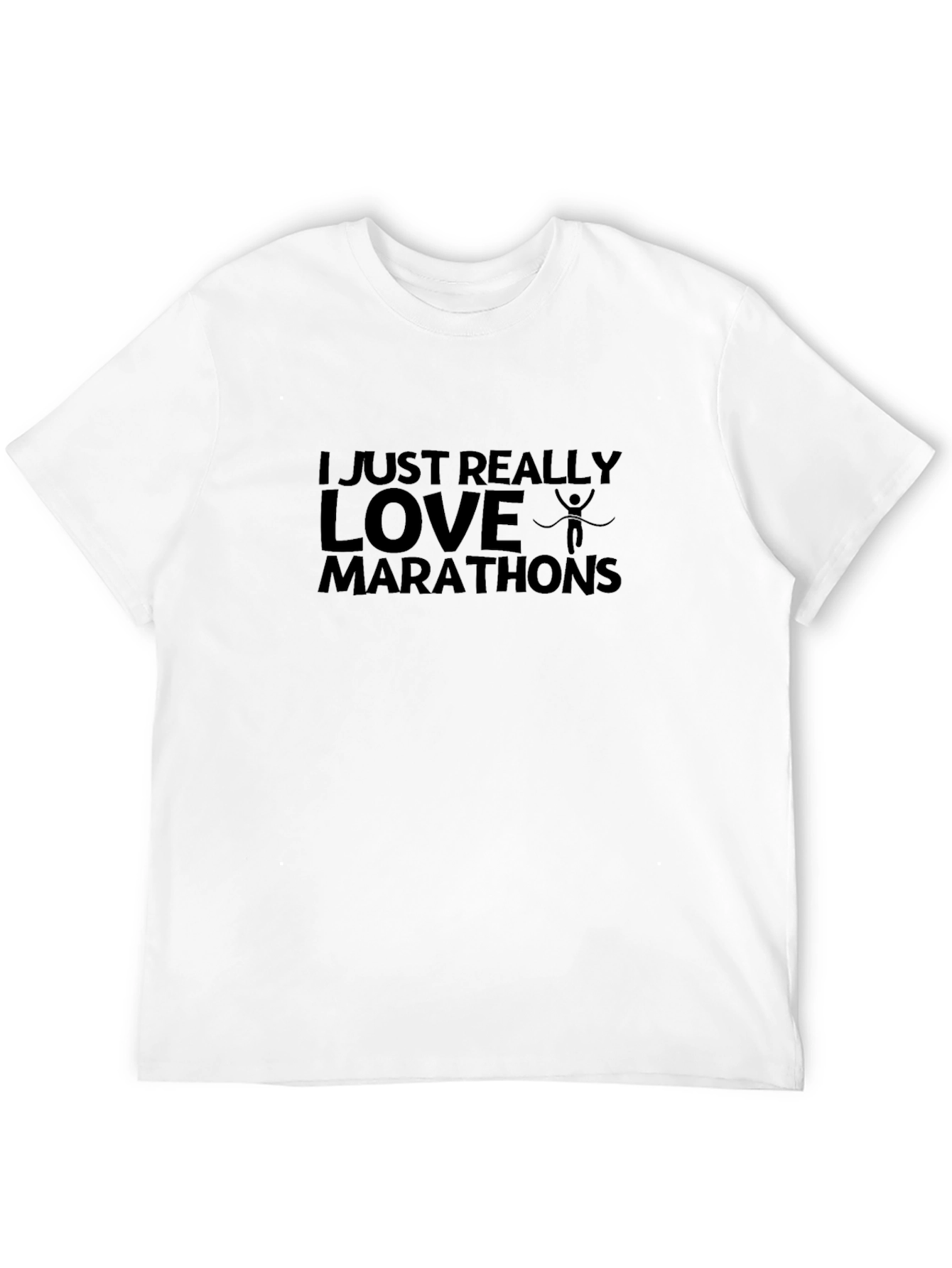 I Love Marathons Black Graphic Tee