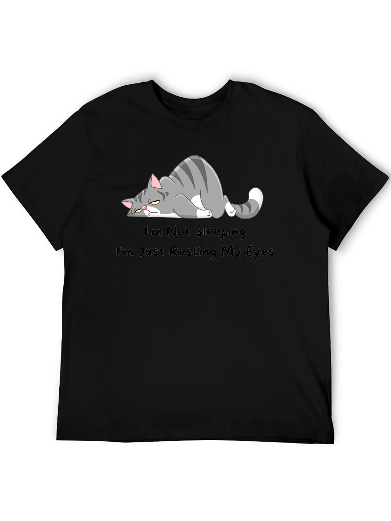 Funny Cat Resting Eyes Graphic T-Shirt