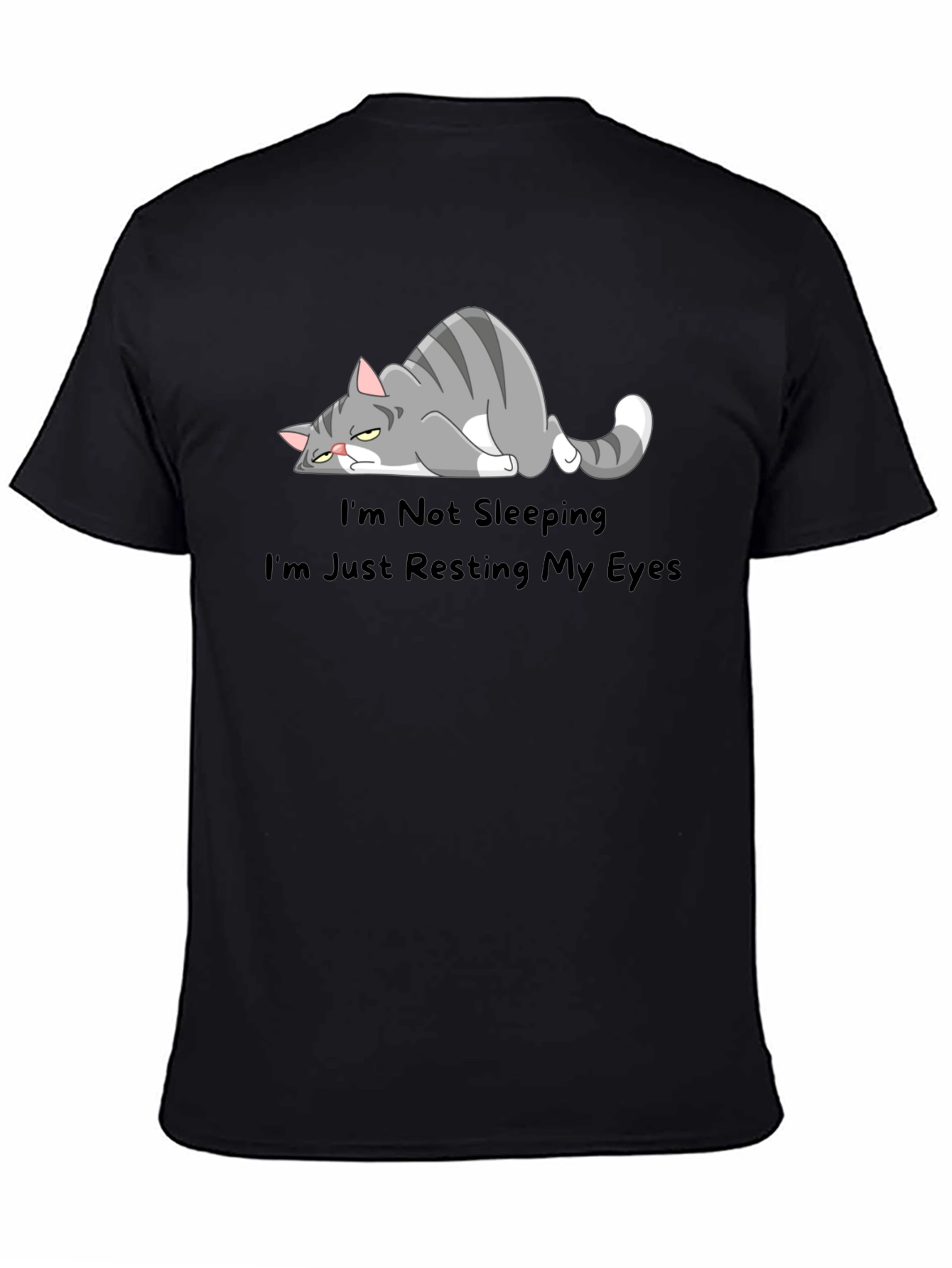 Funny Cat Resting Eyes Graphic T-Shirt