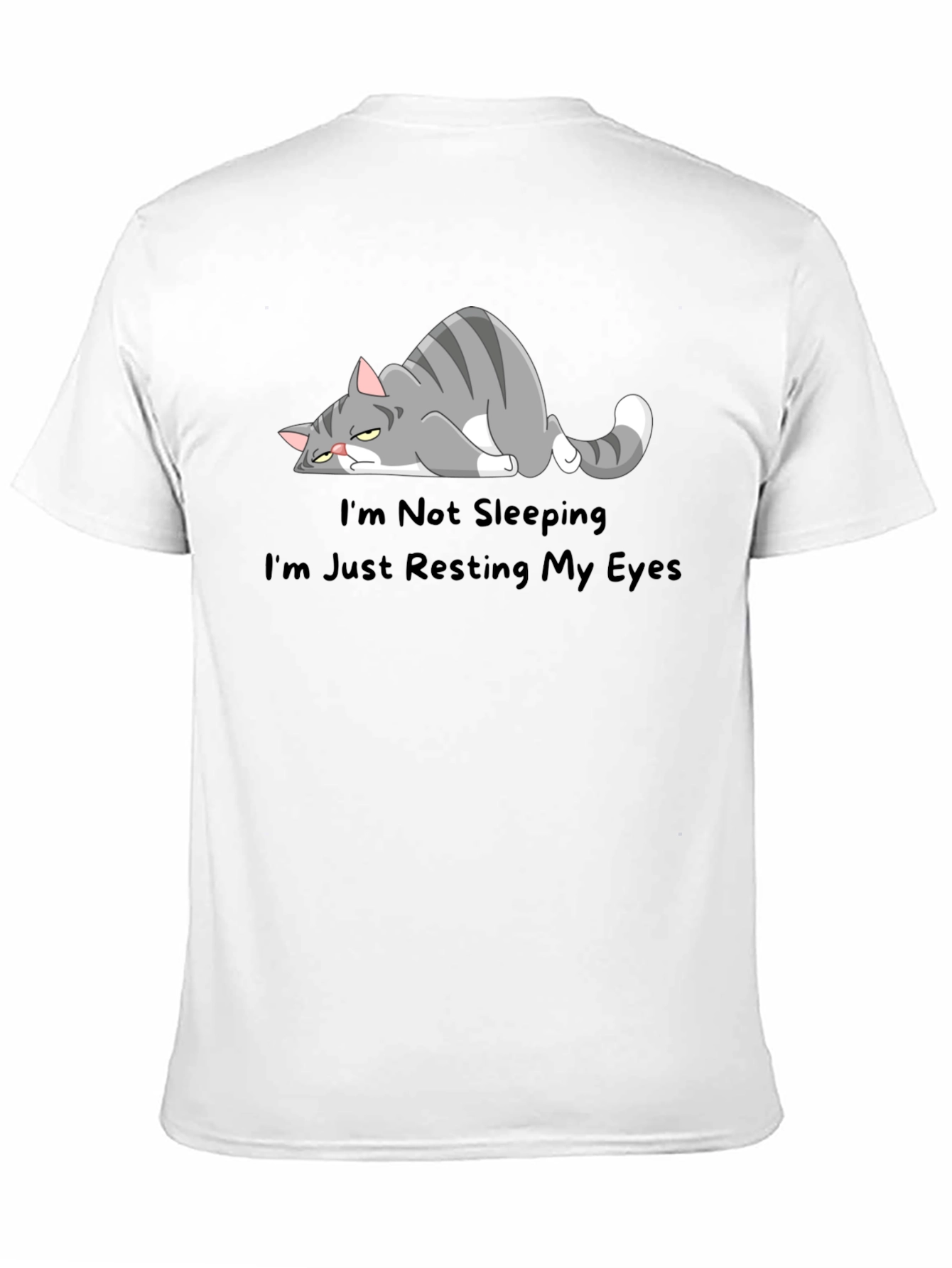 Funny Cat Resting Eyes Graphic T-Shirt