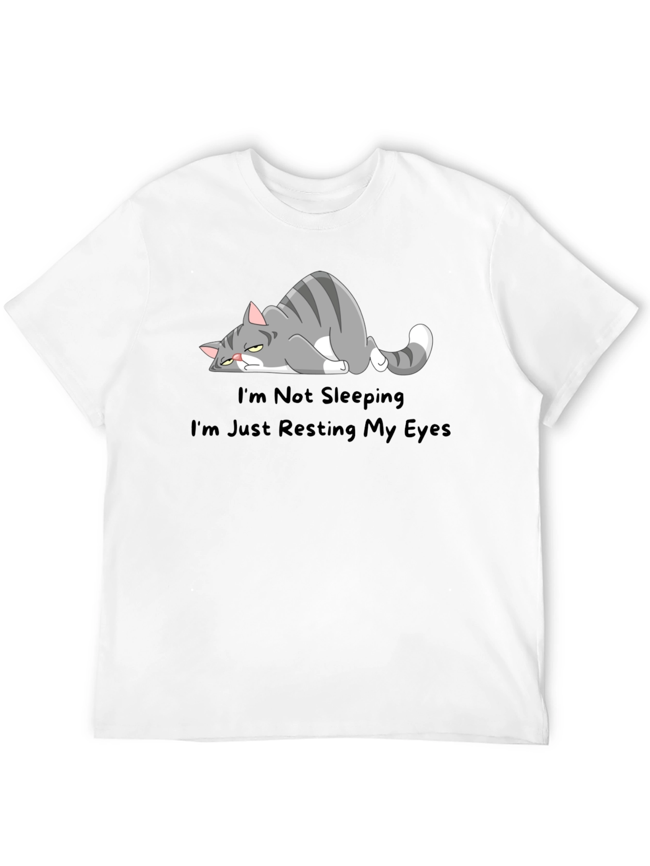 Funny Cat Resting Eyes Graphic T-Shirt