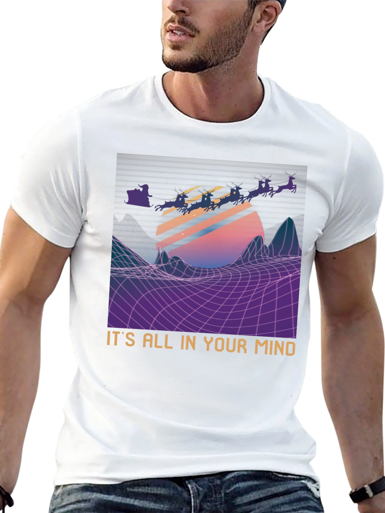 Retro Santa T-Shirt - Its All In Your Mind