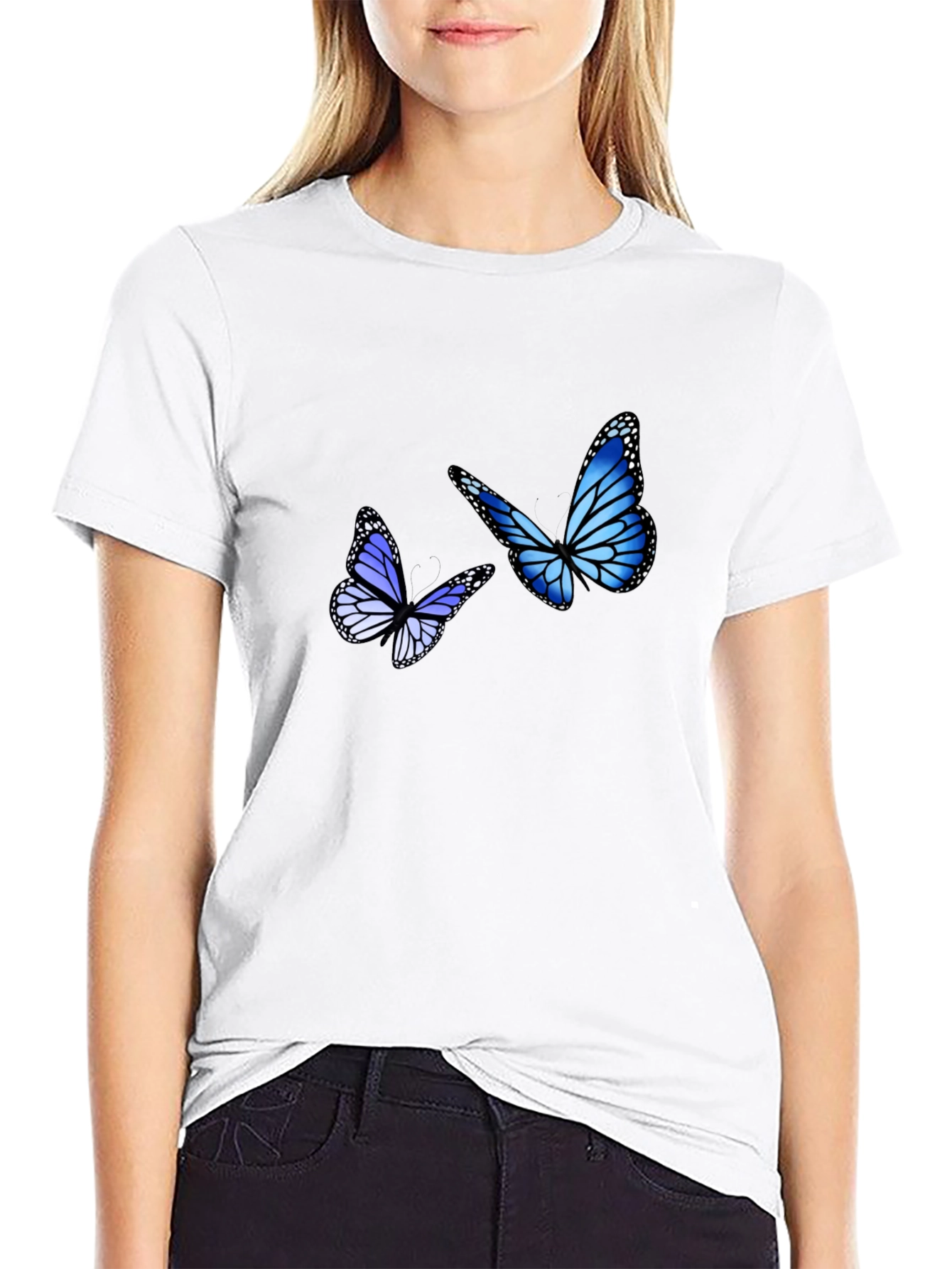 Blue Butterfly Graphic Tee