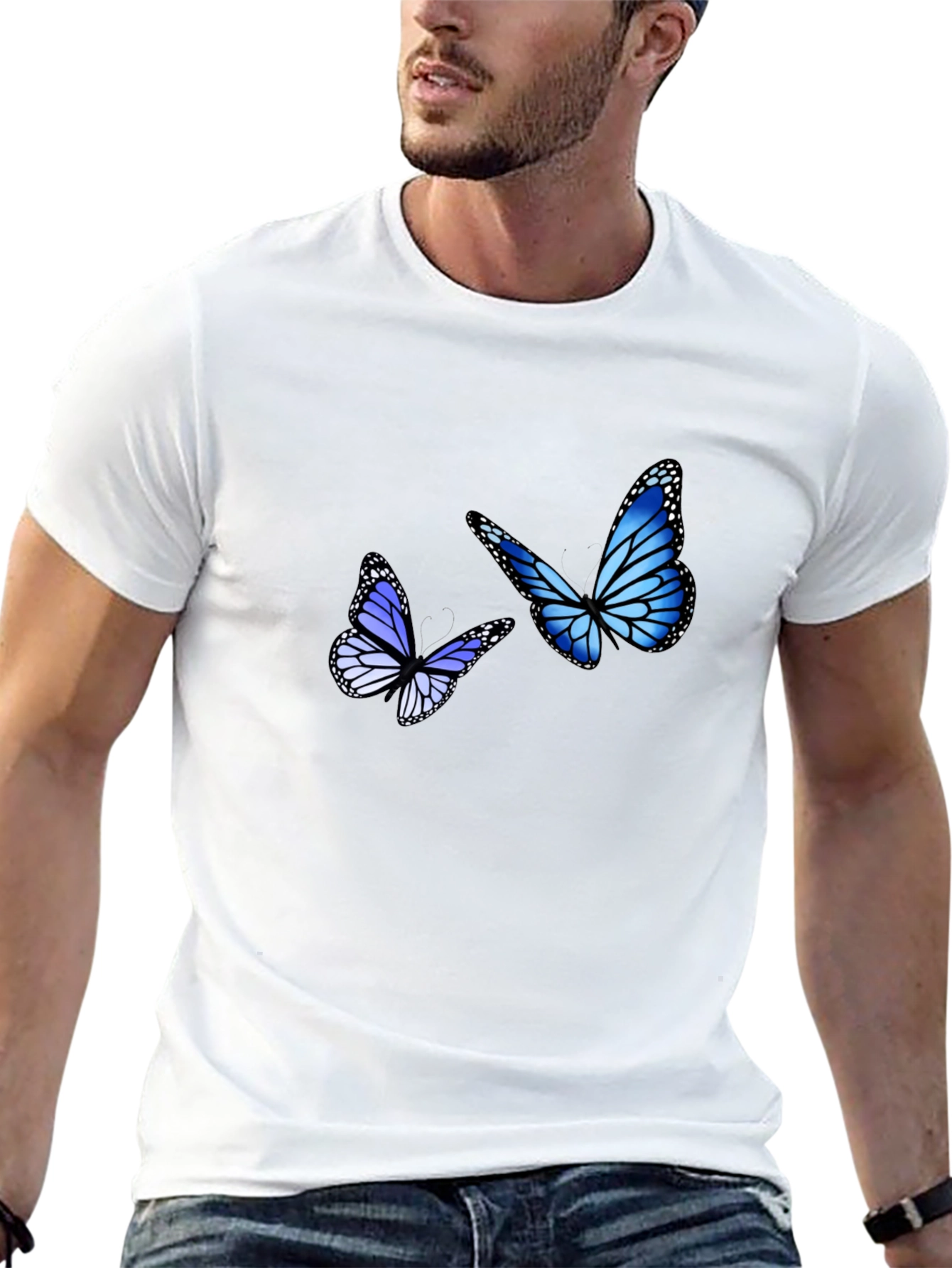Blue Butterfly Graphic Tee