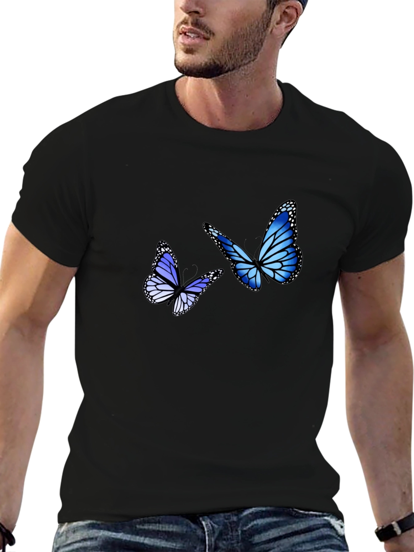 Blue Butterfly Graphic Tee