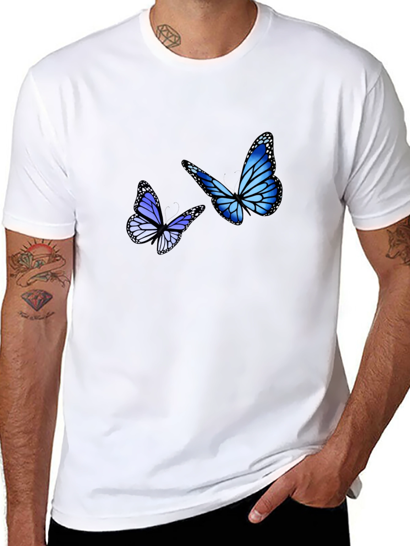 Blue Butterfly Graphic Tee