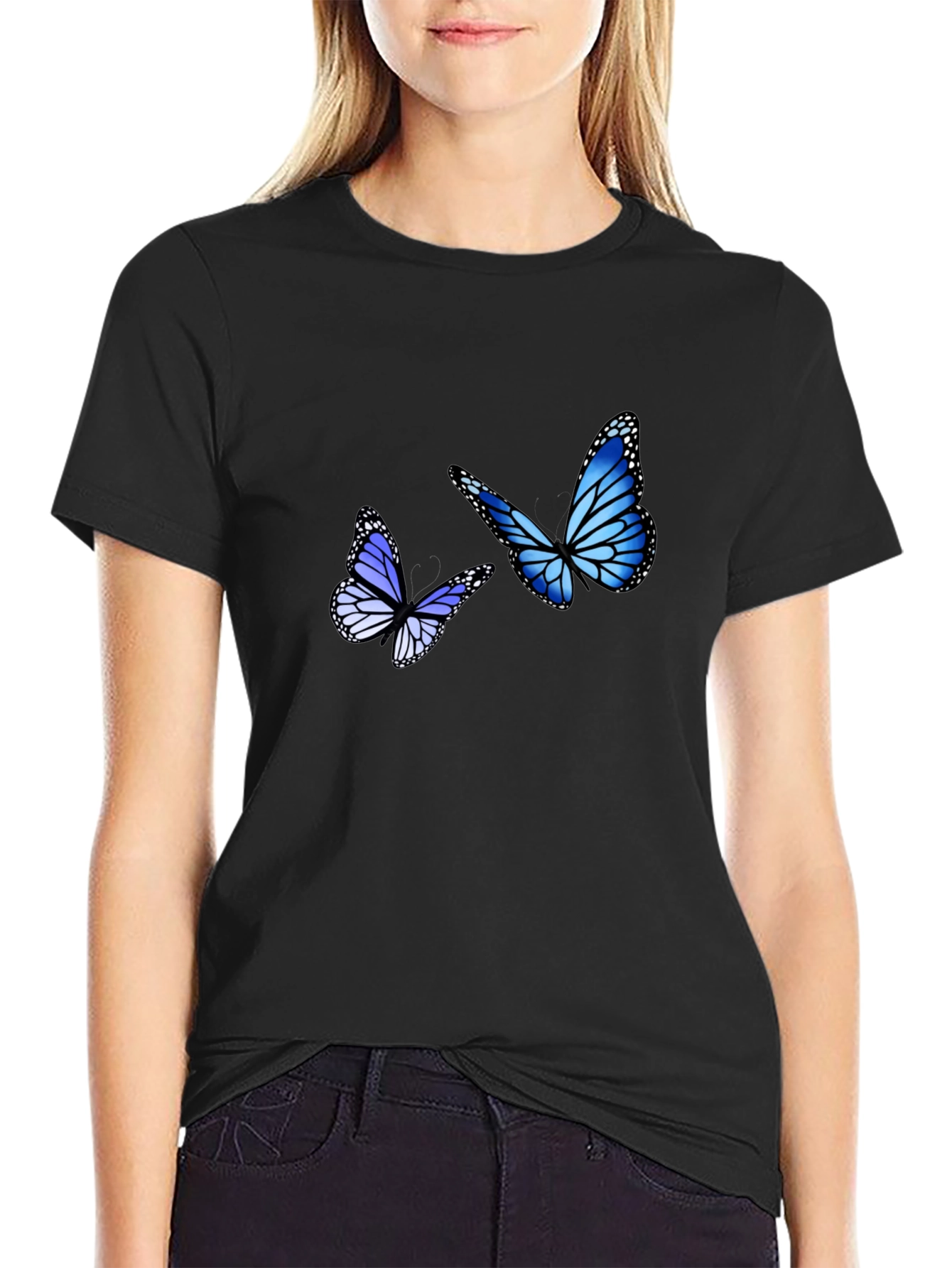 Blue Butterfly Graphic Tee