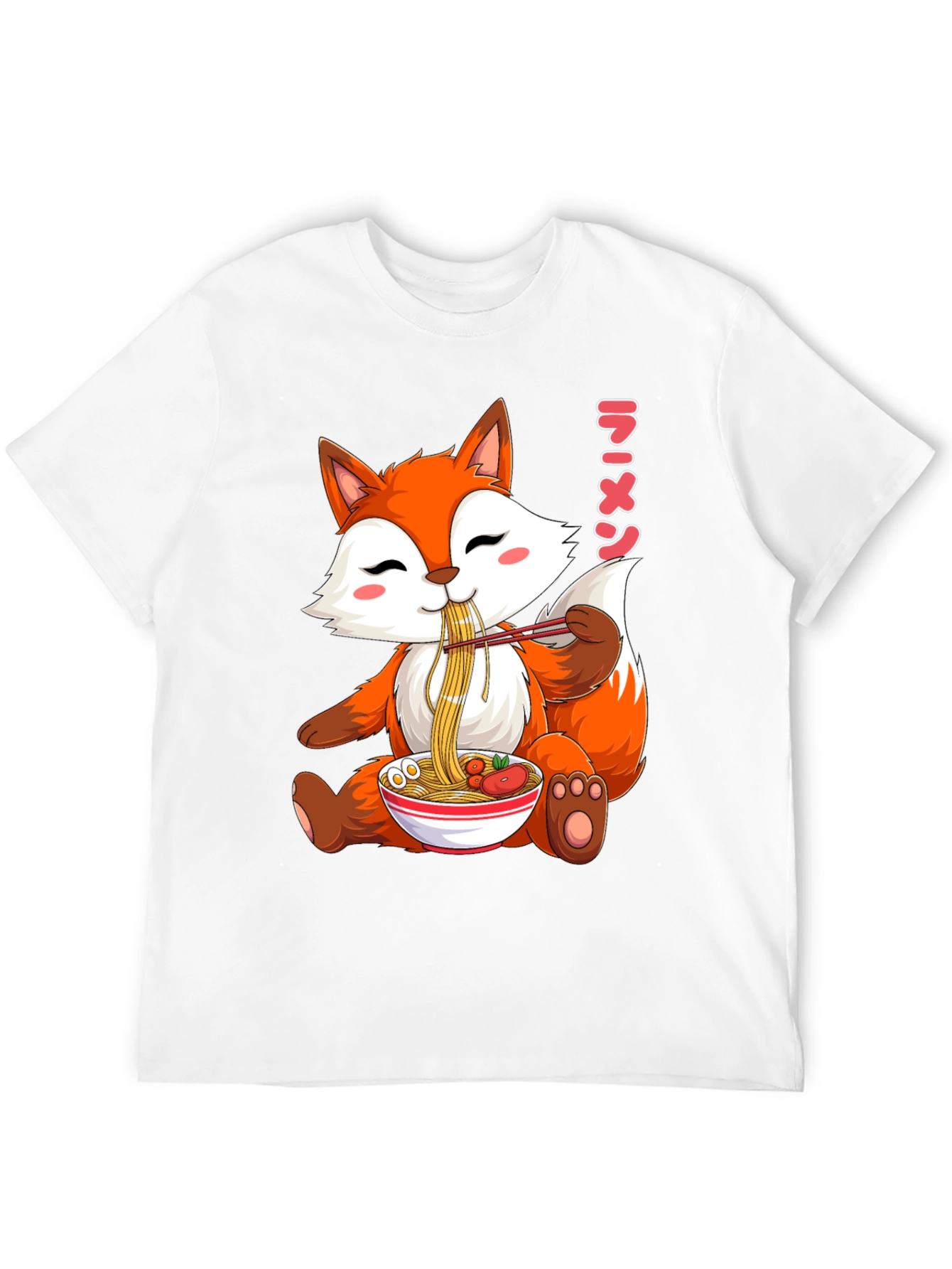 Cute Fox Ramen T-Shirt Kawaii Anime Tee