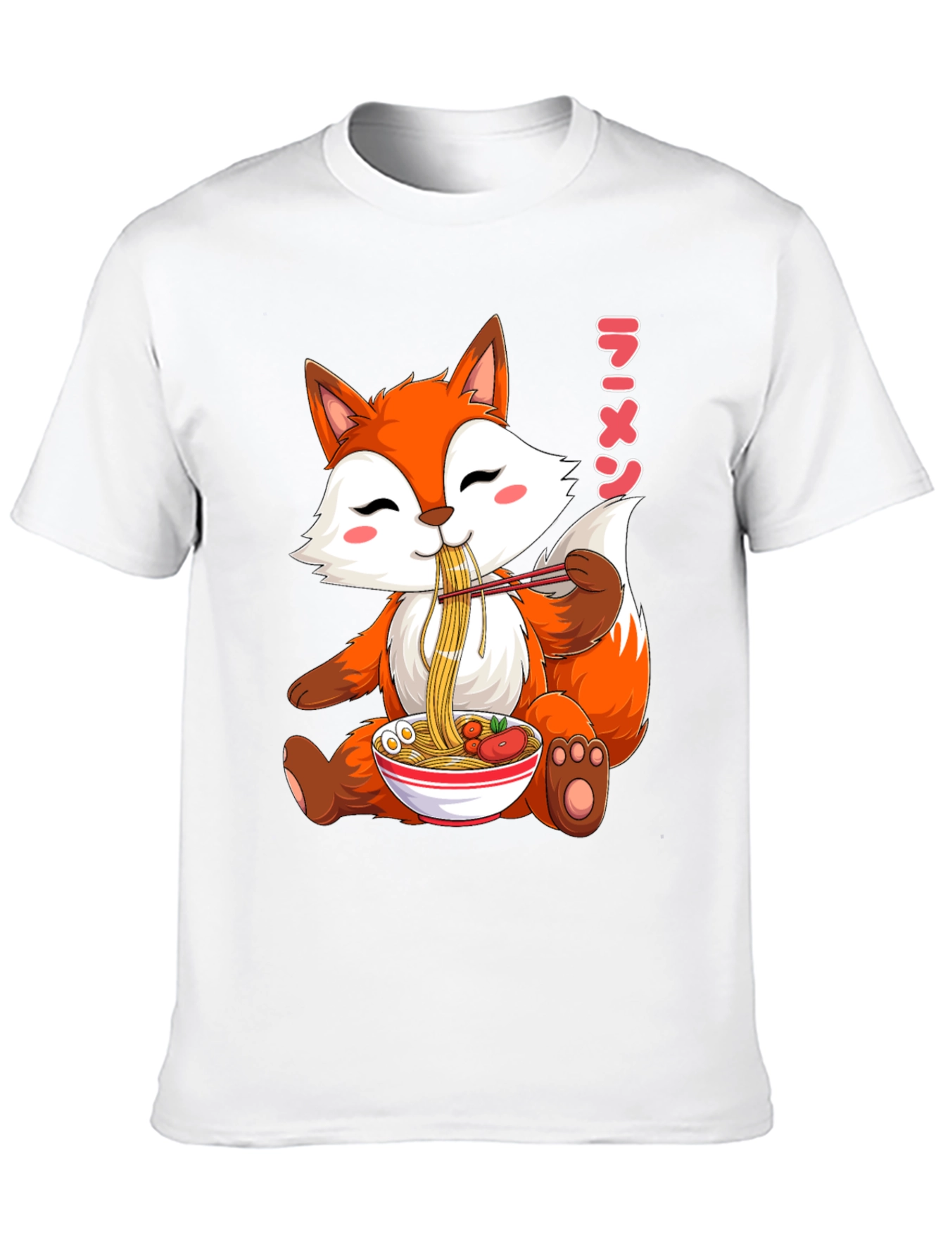 Cute Fox Ramen T-Shirt Kawaii Anime Tee
