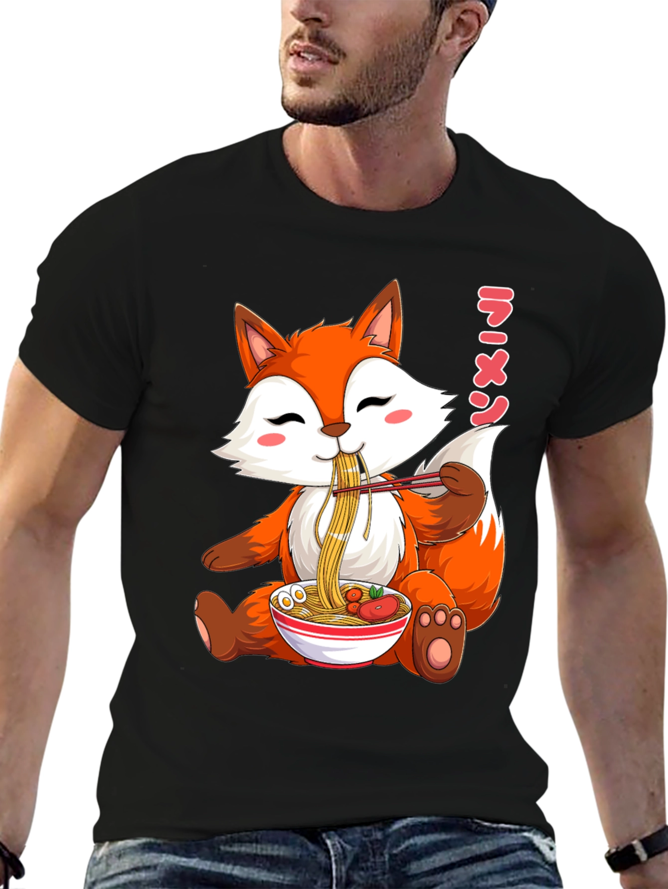 Cute Fox Ramen T-Shirt Kawaii Anime Tee