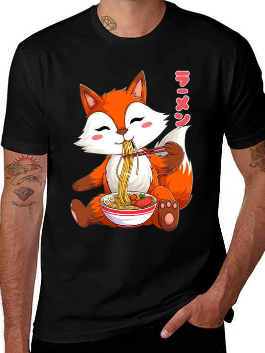 Cute Fox Ramen T-Shirt Kawaii Anime Tee