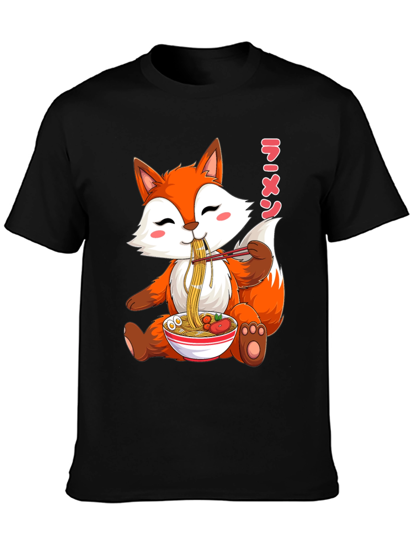 Cute Fox Ramen T-Shirt Kawaii Anime Tee