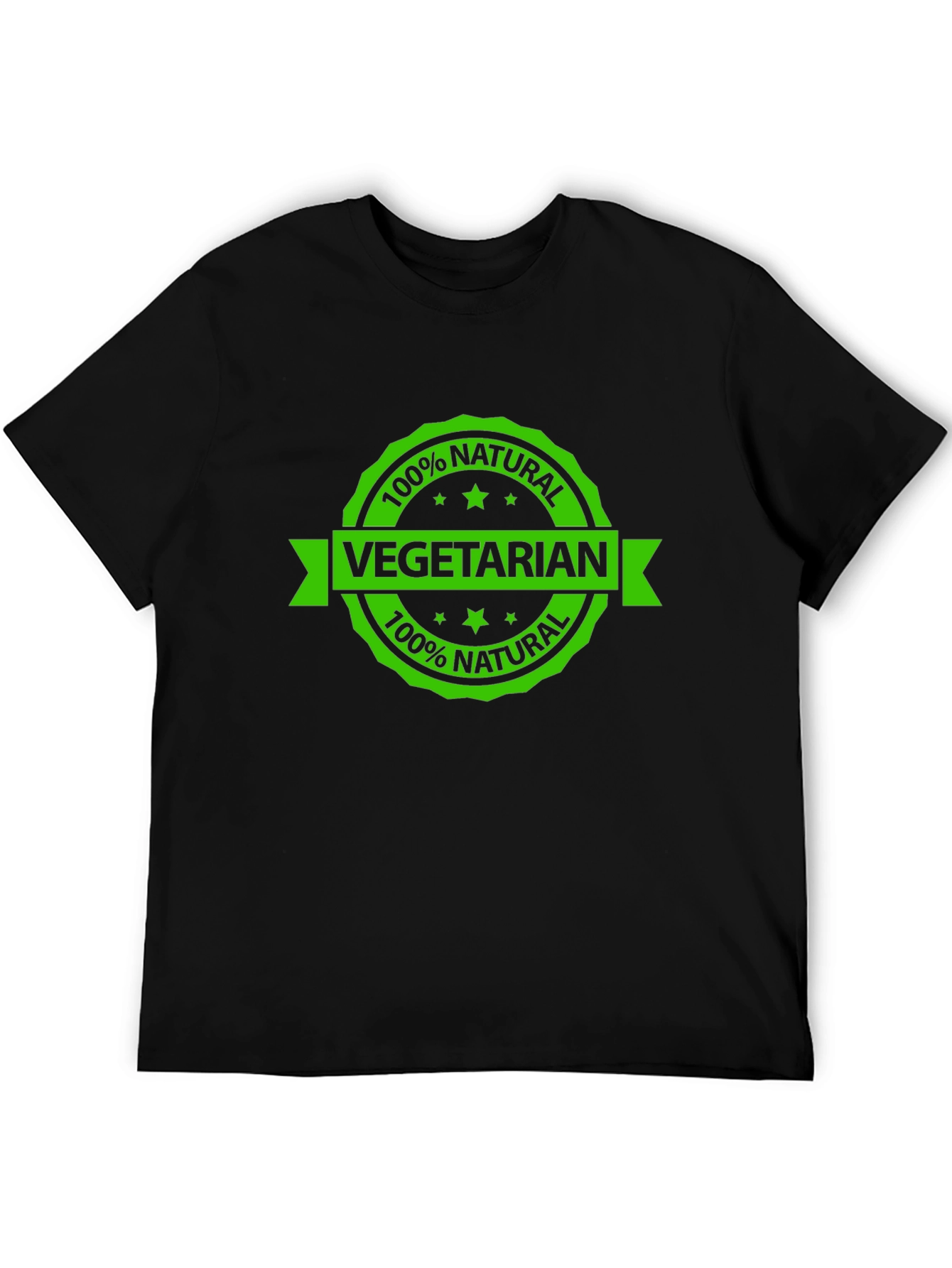 Vegetarian 100% Natural Black T-Shirt