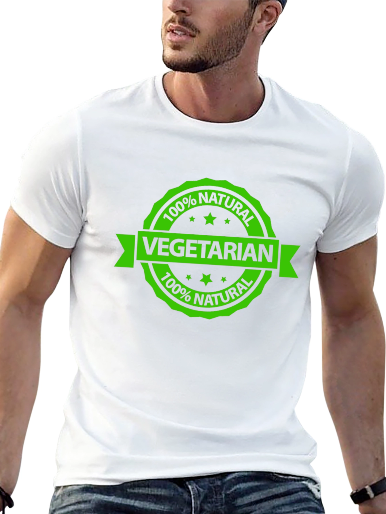 Vegetarian 100% Natural Black T-Shirt