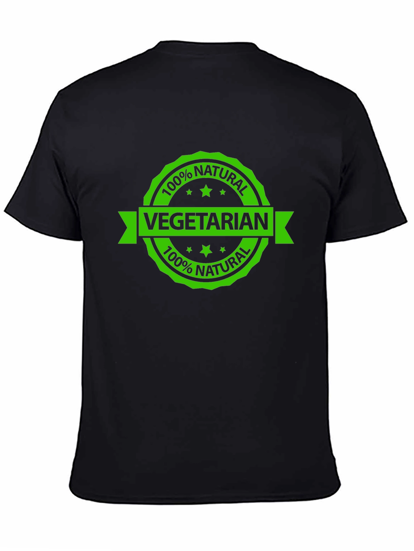 Vegetarian 100% Natural Black T-Shirt